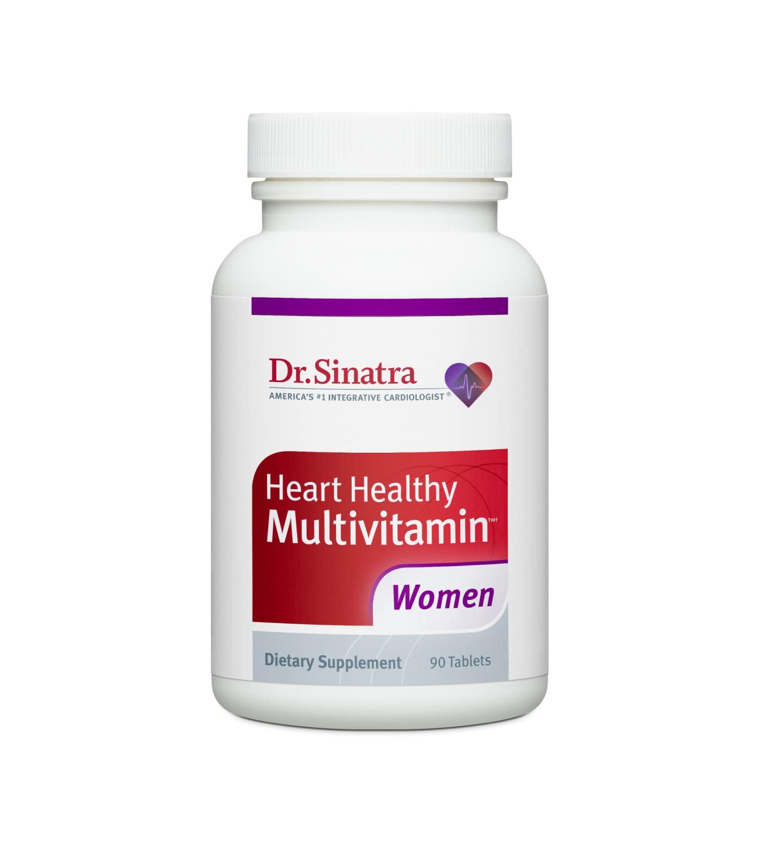 Dr. Sinatra Heart Healthy Multivitamin for Women | Vitamin D, B12, C, E, Biotin, Folate & Zinc | 90 Tablets - Buy Online on GoSupps.com