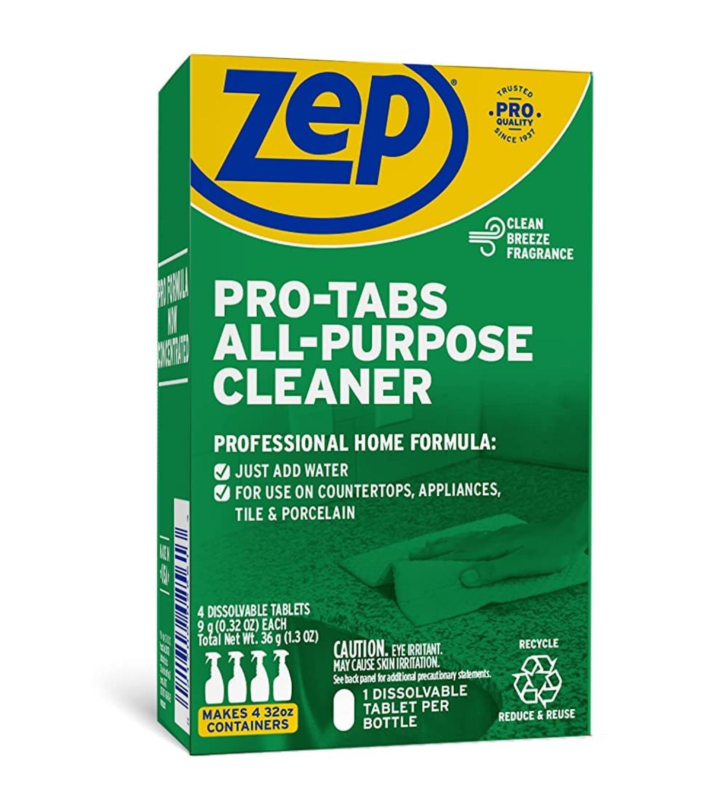 Zep PRO-TABS All Purpose Cleaner - Eco-Friendly Dissolvable Tablets (4 Pack) | Just Add Water for Instant Cleaning - Buy Online on GoSupps.com