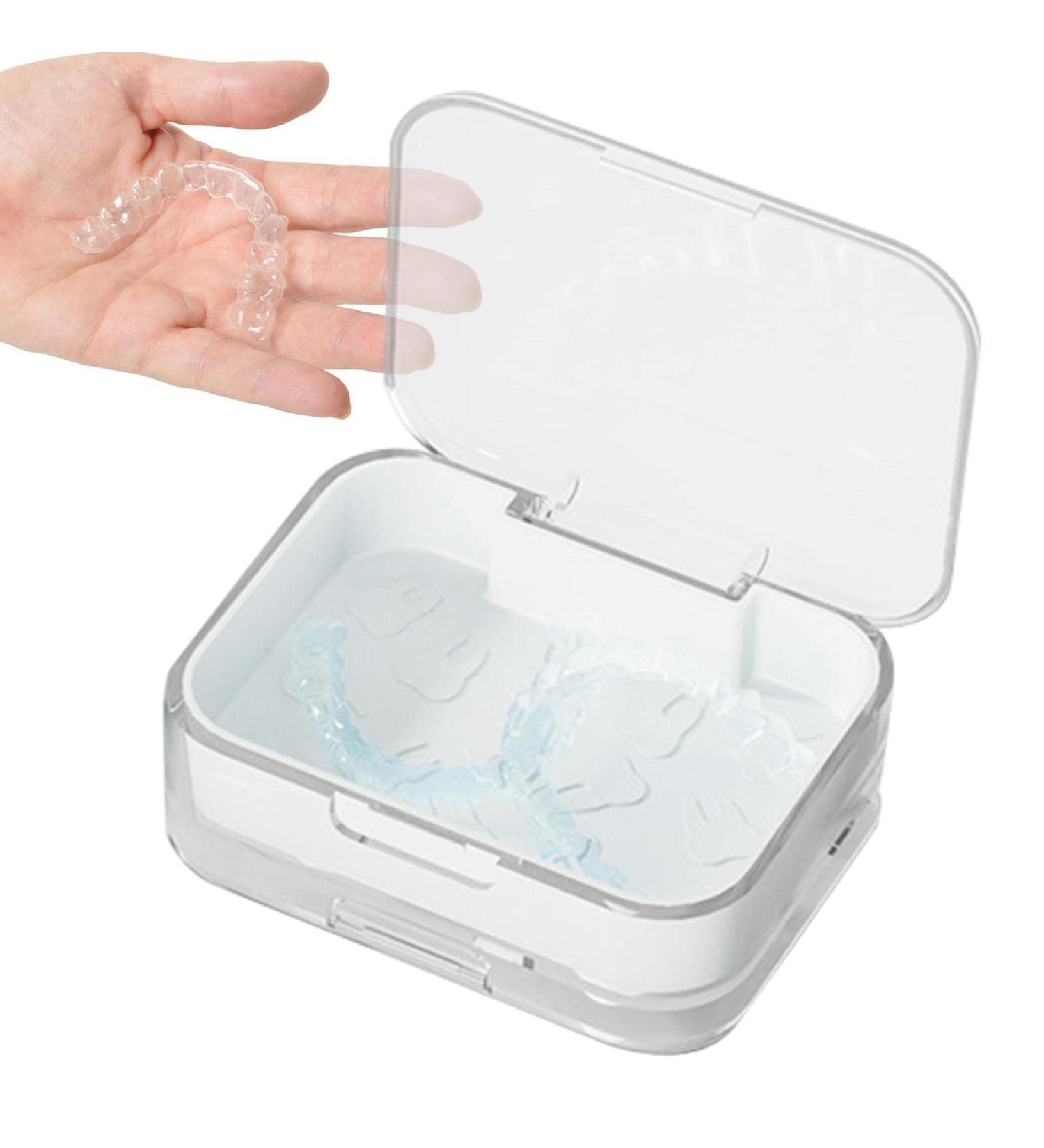 Double-Layered Prosthesis Cleaning Case | Retainer & Denture Care Box - Ideal for Transparent Braces & Night Protection - Buy Online on GoSupps.com