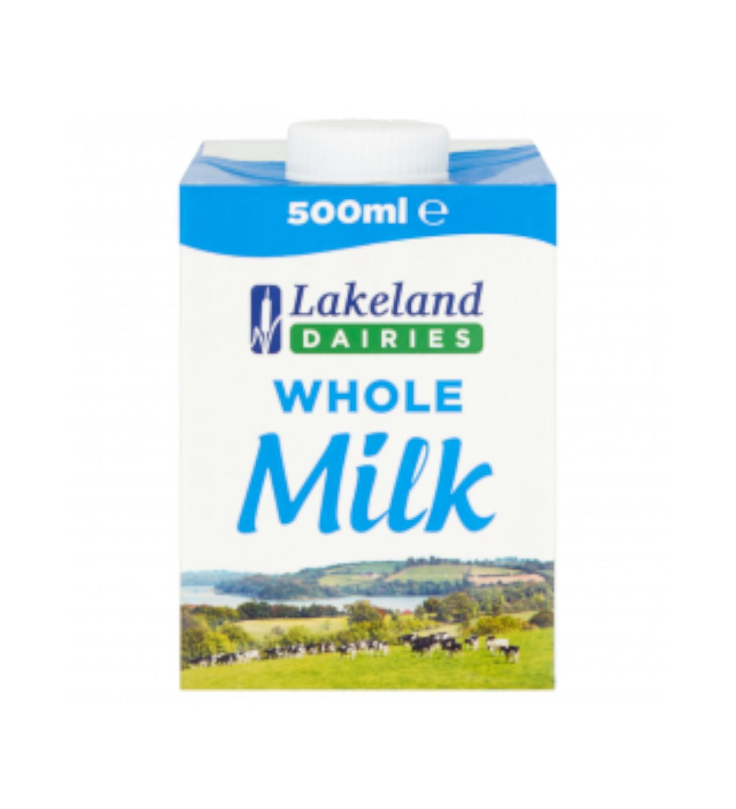 Lakeland Dairies Long Life Whole Milk 12x500ml