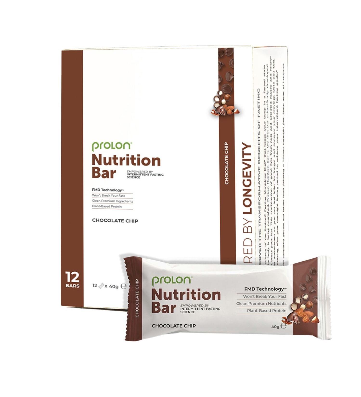 ProLon Energy Bar Protein Bar for Intermittent Fasting 12 Bars of 40 g Vegetarian and Gluten Free Made in Italy Kit for all tastes (Chocolate Flakes) - Buy Online on GoSupps.com