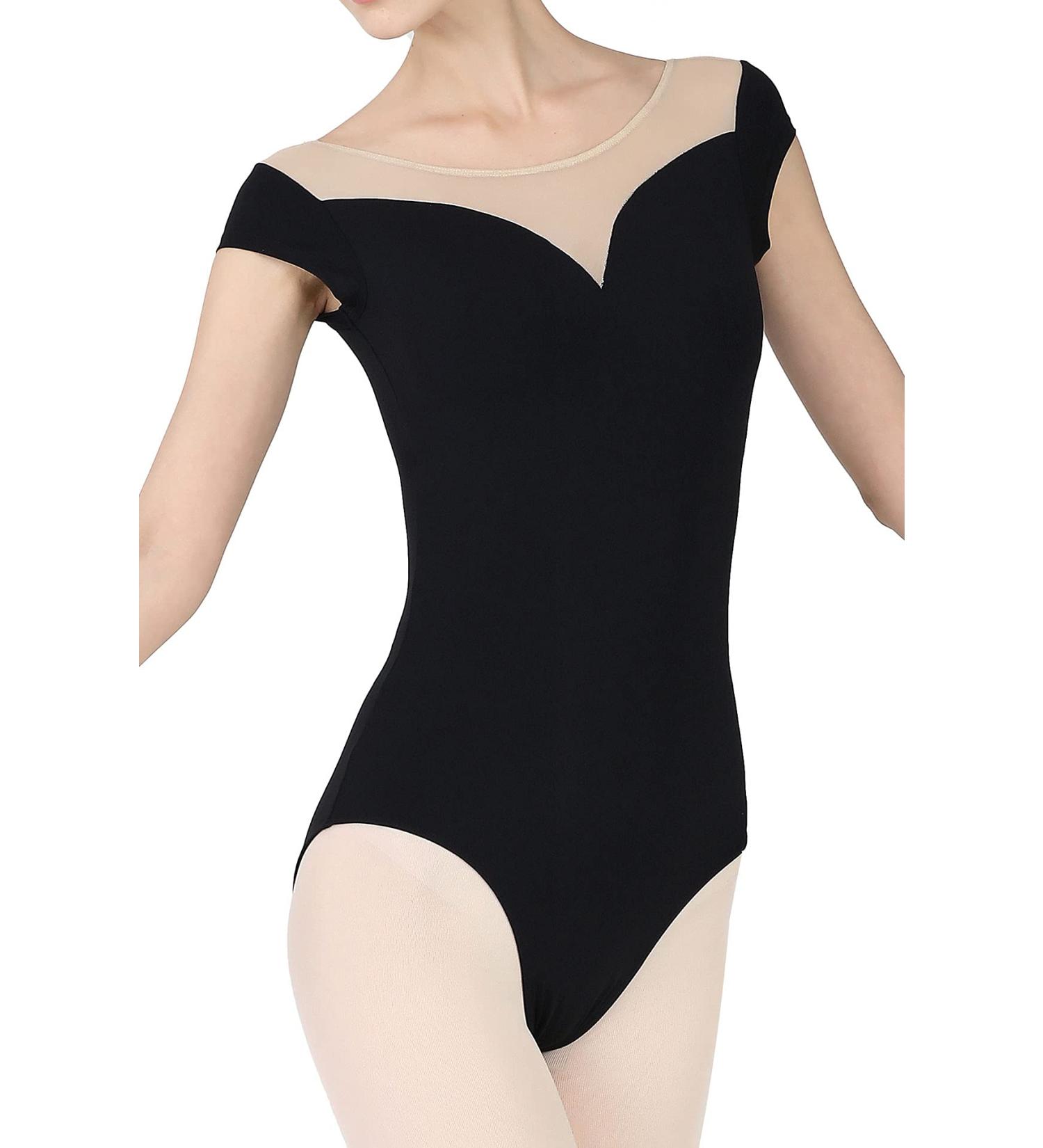 Dance Elite Sashay Off-Shoulder Illusion Neckline Leotard - Women's Adult M Black - Buy Online on GoSupps.com