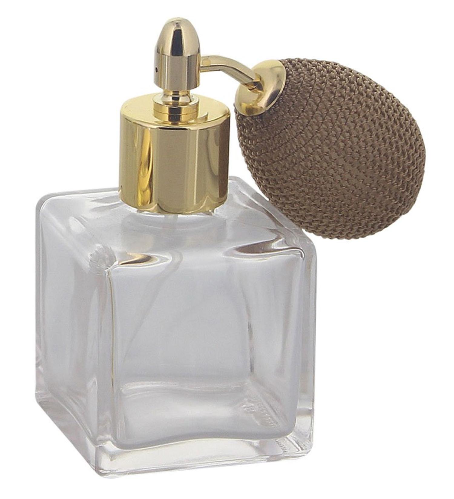 Atomizer for perfume Kosmetex bottle with ball pump square pump atomizer for perfume etc. 1 x gold