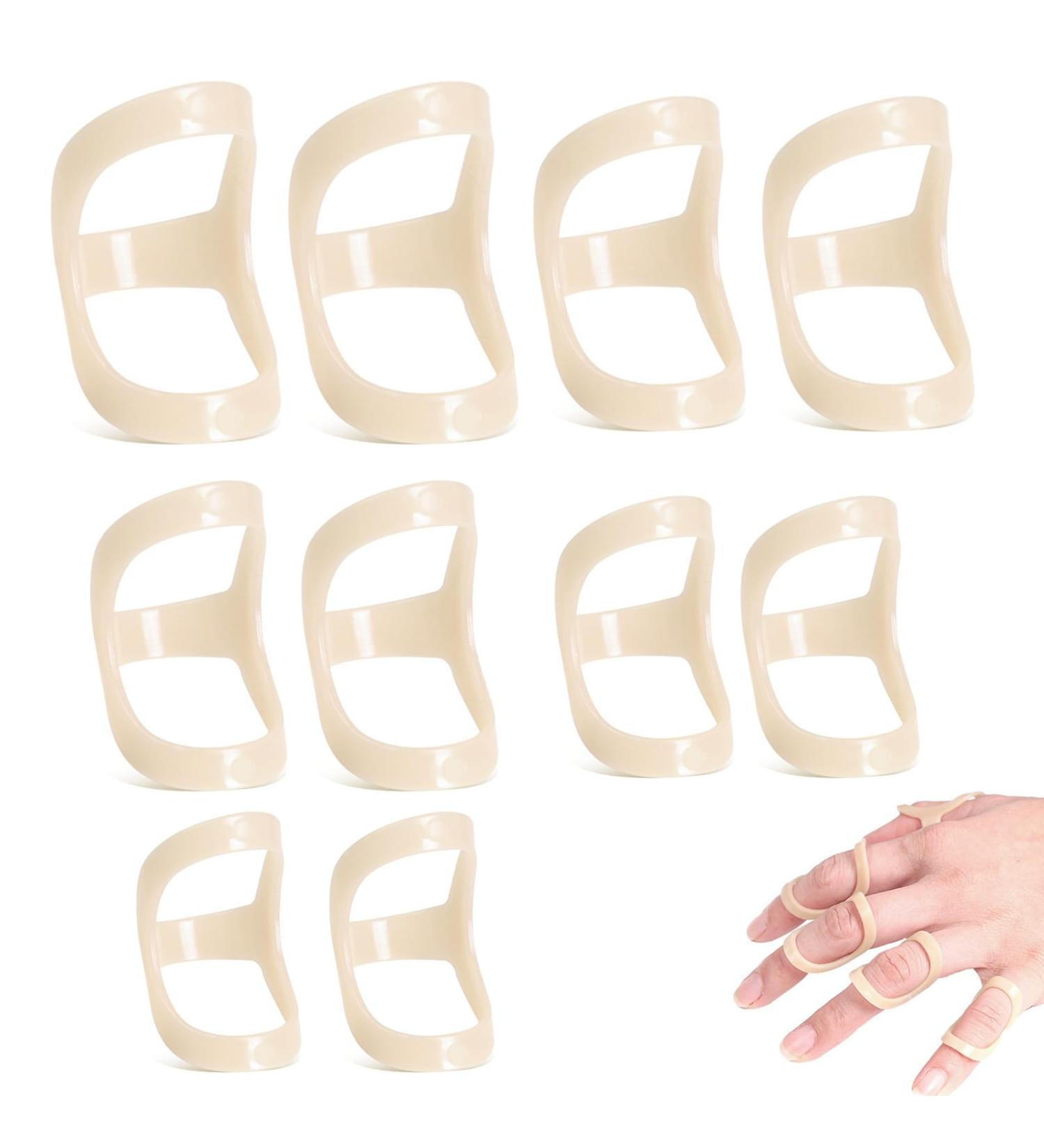 10 Pcs Oval Finger Splints Set - Thumb & Finger Protectors for Arthritis Pain Relief - Knuckle Protection - 5 to 9 Sizes Available - Buy Online on GoSupps.com