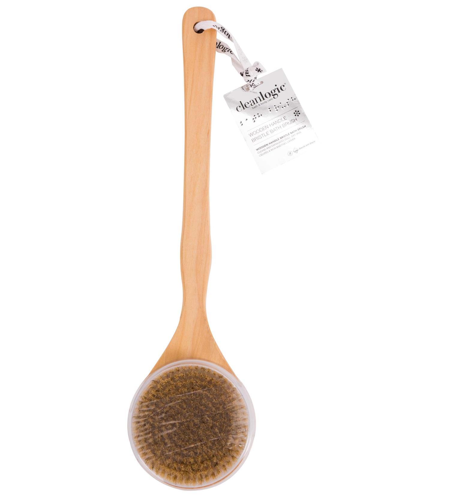 Clean Logic Wooden Handle Bristle Bath Brush - 1 Pack - Buy Online on GoSupps.com