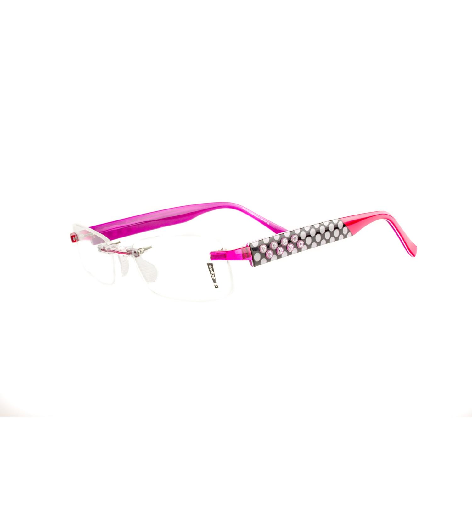 Switch it! Set of interchangeable temples acetate stones and dots pink