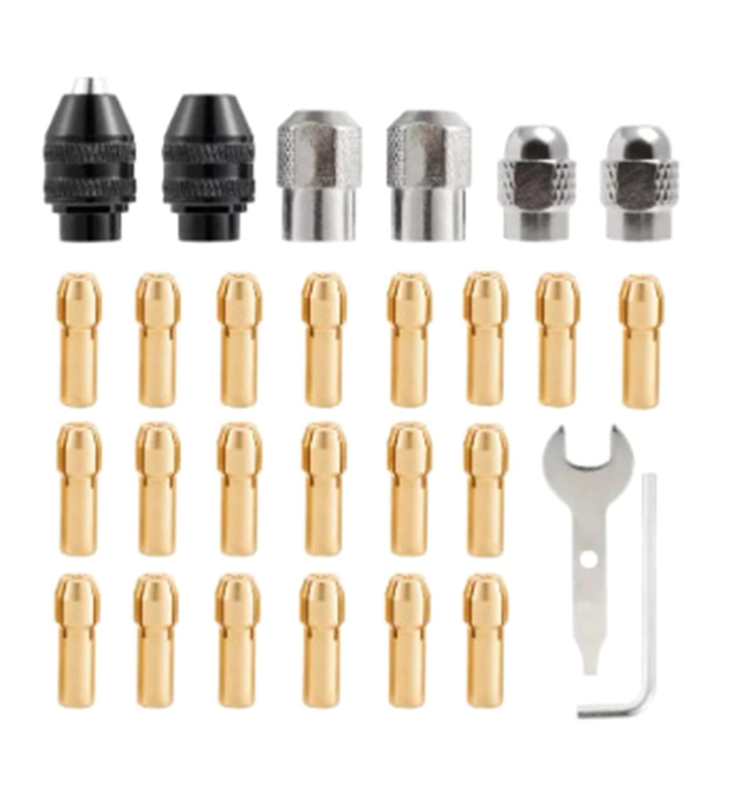 LUOFENG Copper clamp Durable Drill Chuck Collet Set (1/32"-1/8") 4486Drill Keyless Bit Chuck for Reliable Grip and Easy Installation - Buy Online on GoSupps.com