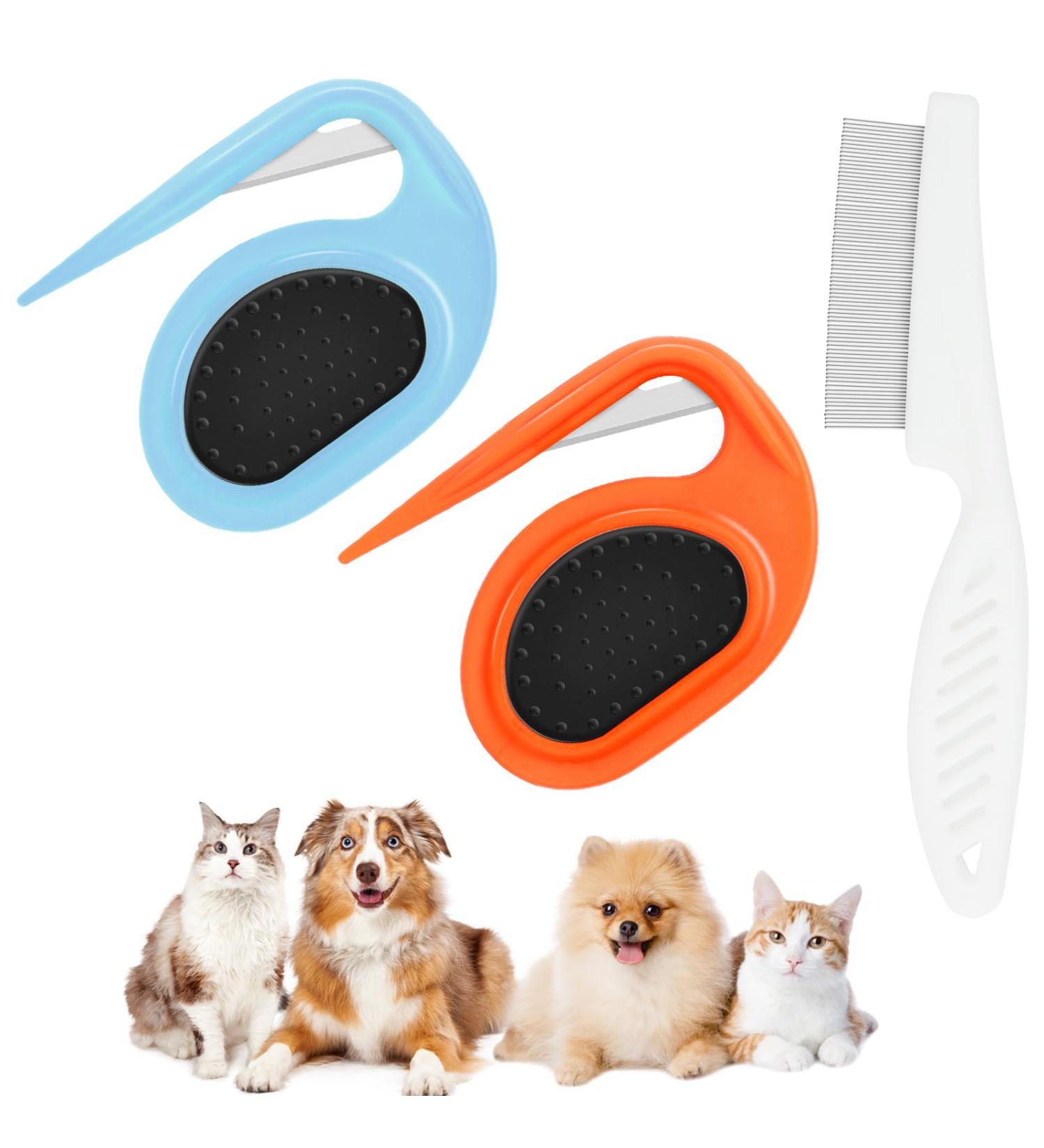 Adiwo Pet Knotting Comb - 2-Piece Steel Blade Tool for Cat Undercoat Removal | Best Knot Removal for Pets - Buy Online on GoSupps.com