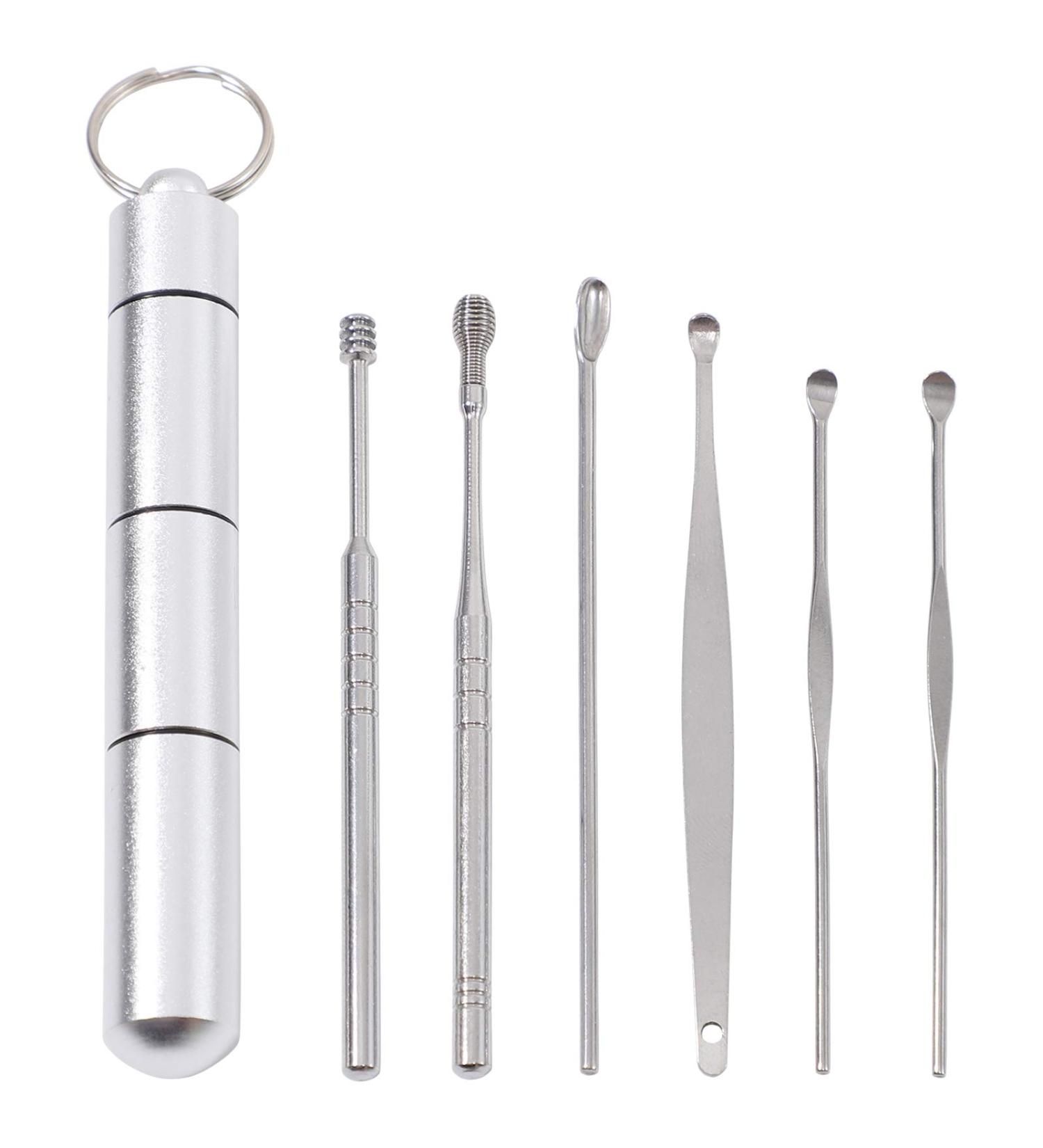 TOOKICHI 6-in-1 Ear Wax Removal Kit - Stainless Steel Ear Pick Tools with Keychain Box - Buy Online on GoSupps.com