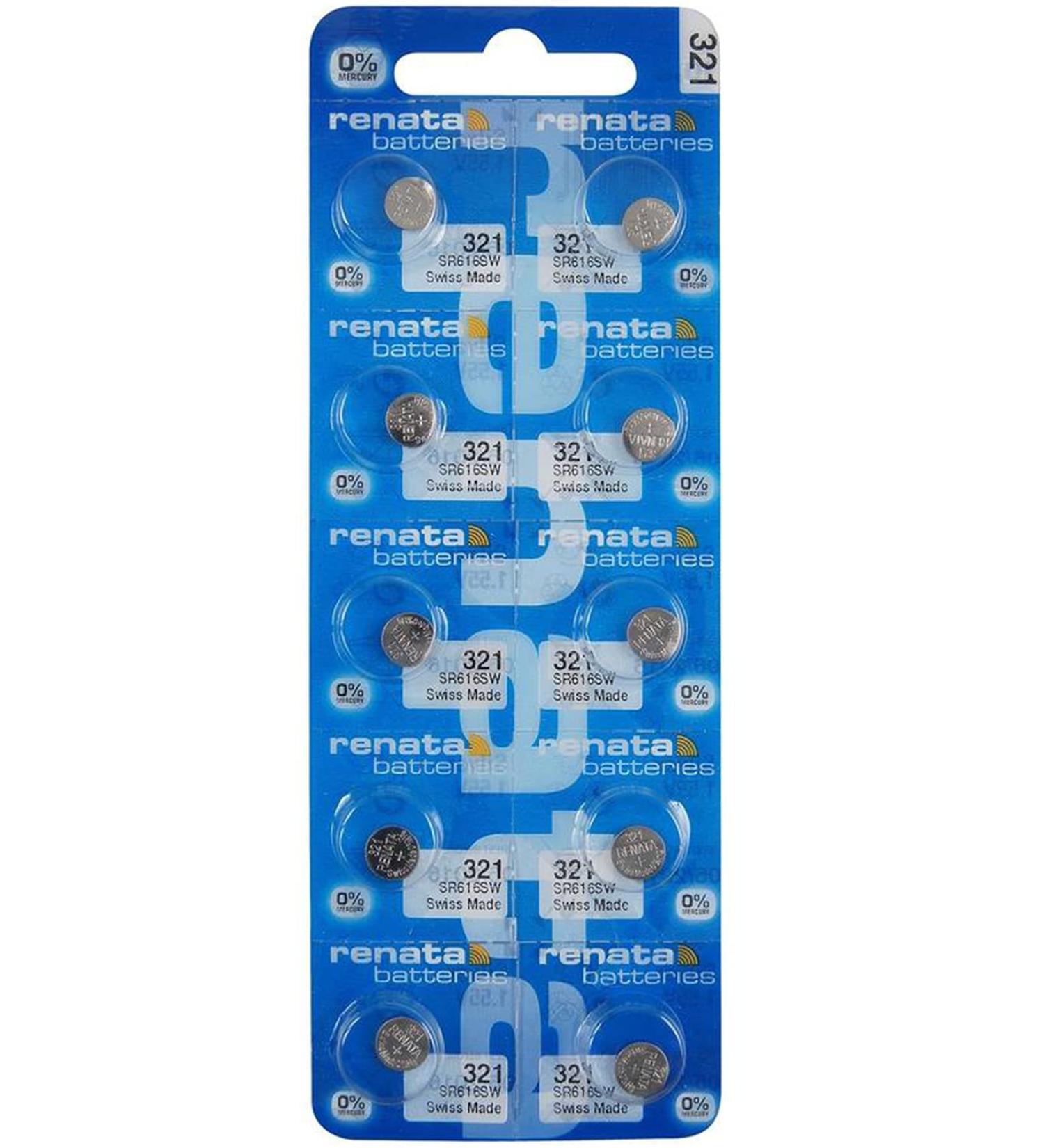 Renata 321 SR616SW Batteries - 1.55V Silver Oxide Watch Battery (10 Pack) - International Shipping Available - Buy Online on GoSupps.com