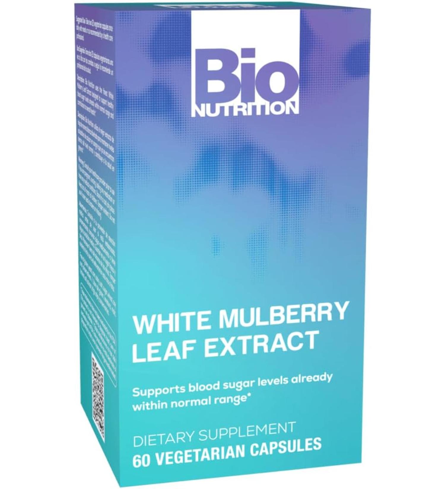 Bio Nutrition White Mulberry Leaf Extract 1000mg - 60 Veg Capsules | Natural Health Supplement - Buy Online on GoSupps.com