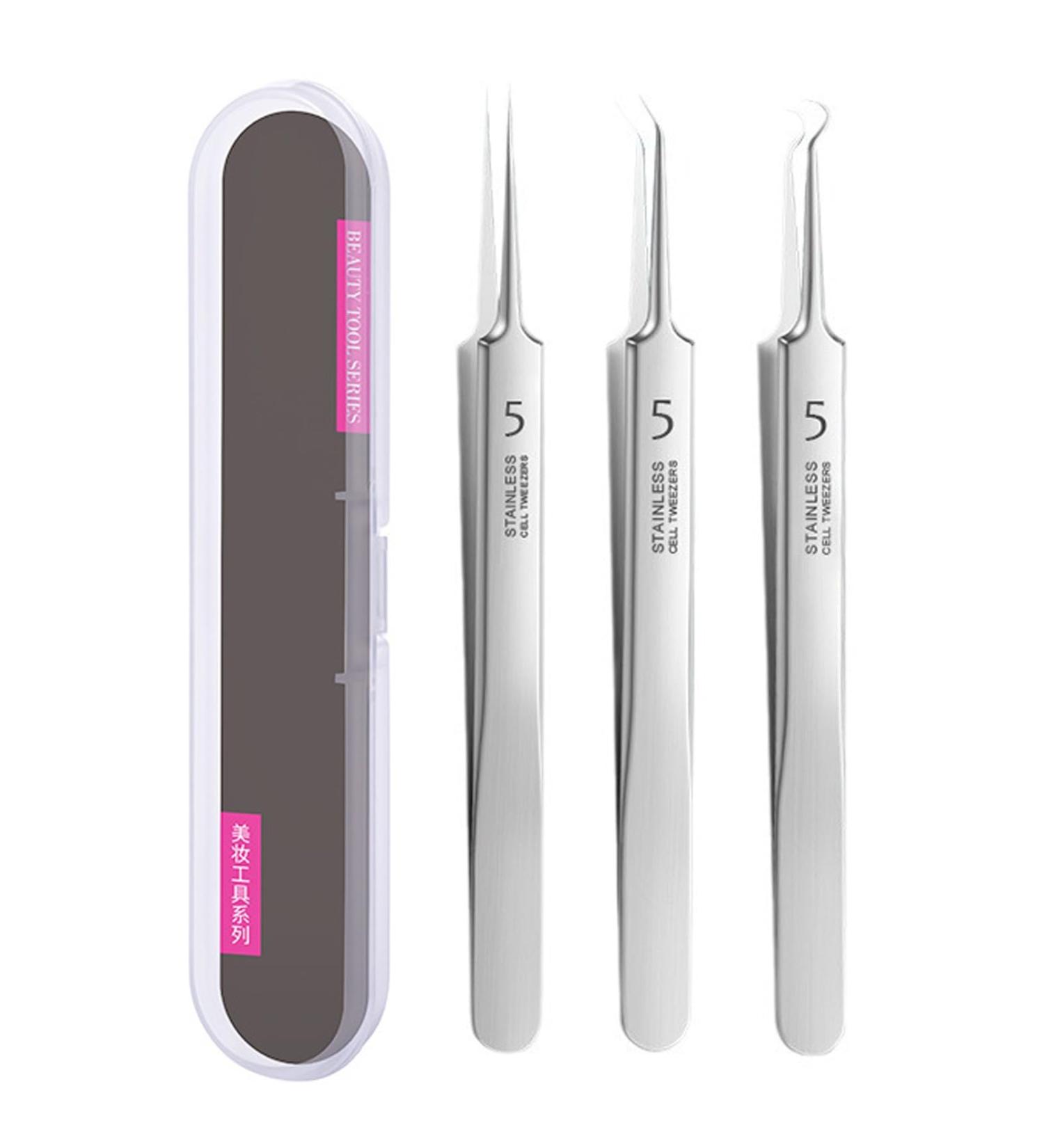Usiveinborn Blackhead Remover Professional Facial Blackhead Remover Tweezers Usiveinborn Blackhead Removal Tools Stainless Blackhead Tweezers(3pcs) - Buy Online on GoSupps.com