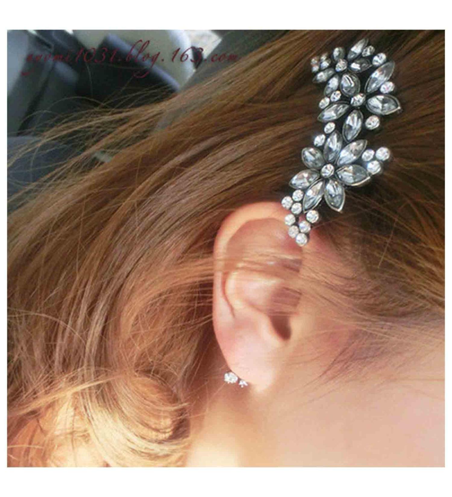 Yheakne Boho Crystal Hair Clip Pin Silver Cz Rhinestone Hair Pin Barrette Vintage Hair Barrette Pins Decorative Bobby Pin Shine Cz Hairclip Crystal Bride Hair Accessories for Women and Girls - Buy Online on GoSupps.com