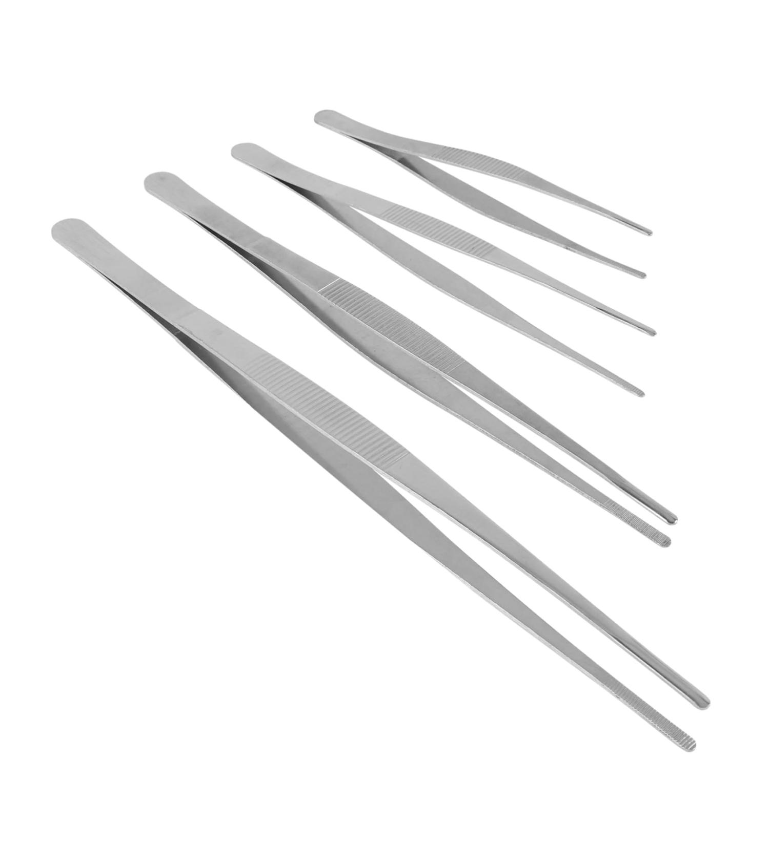 Beavorty 4pcs Tweezers Set - Jigsaw Round Head Stainless Steel Clips for Precision Work - Ideal for Crafting & DIY - Buy Online on GoSupps.com