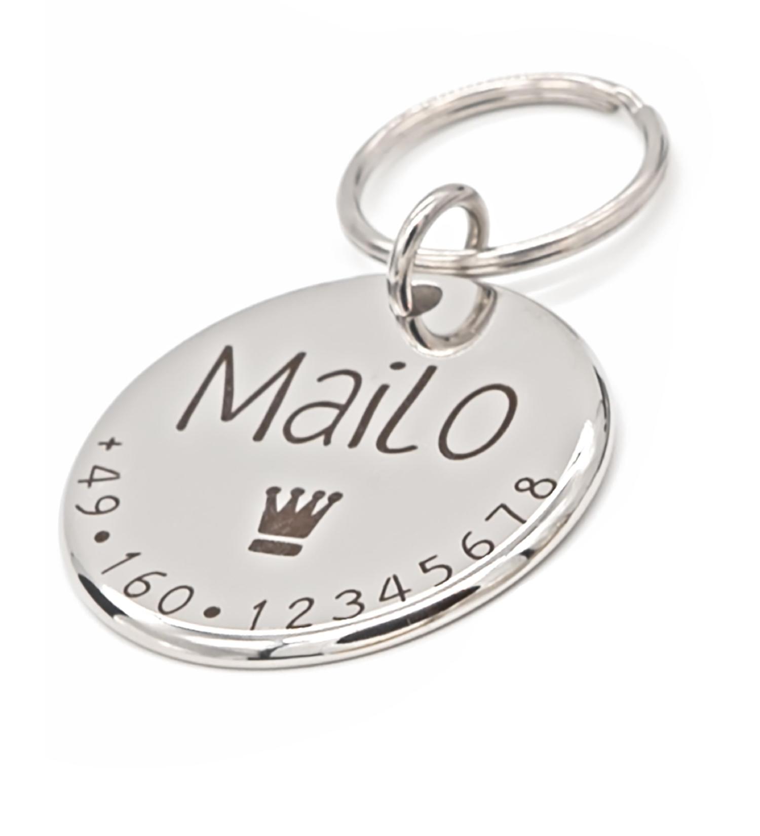 Personalized Engraved Dog Collar Badge - Paws & Peewees 18mm Silver Gloss | Custom Name Symbol & Phone Number - Ideal for Dogs Puppies & Cats - Buy Online on GoSupps.com