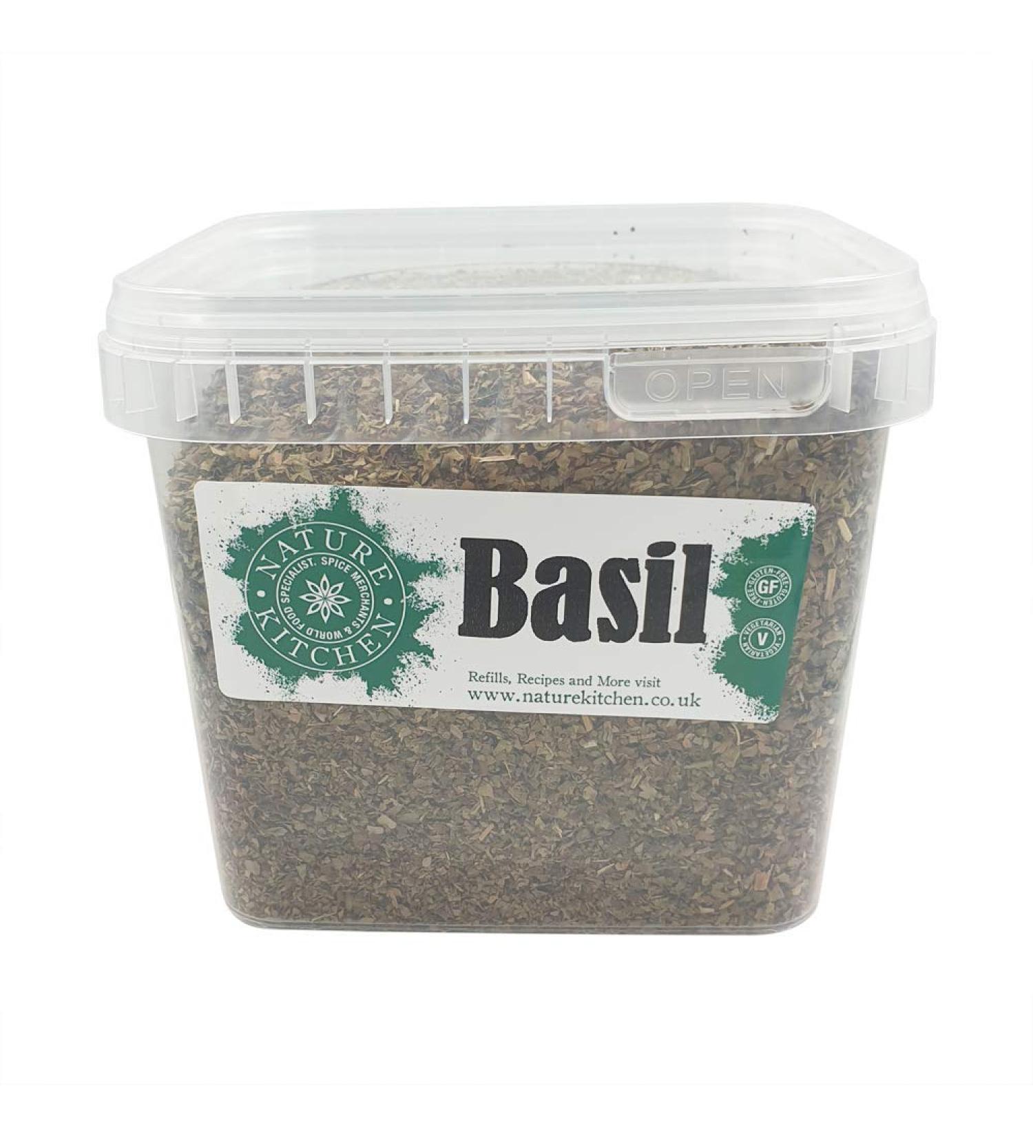 Nature Kitchen Basil 200g: Gluten-Free Vegan Seasoning Spices for Everyday Cooking - Marinades, Sauces, Frying, Baking, Grilling - Buy Online on GoSupps.com