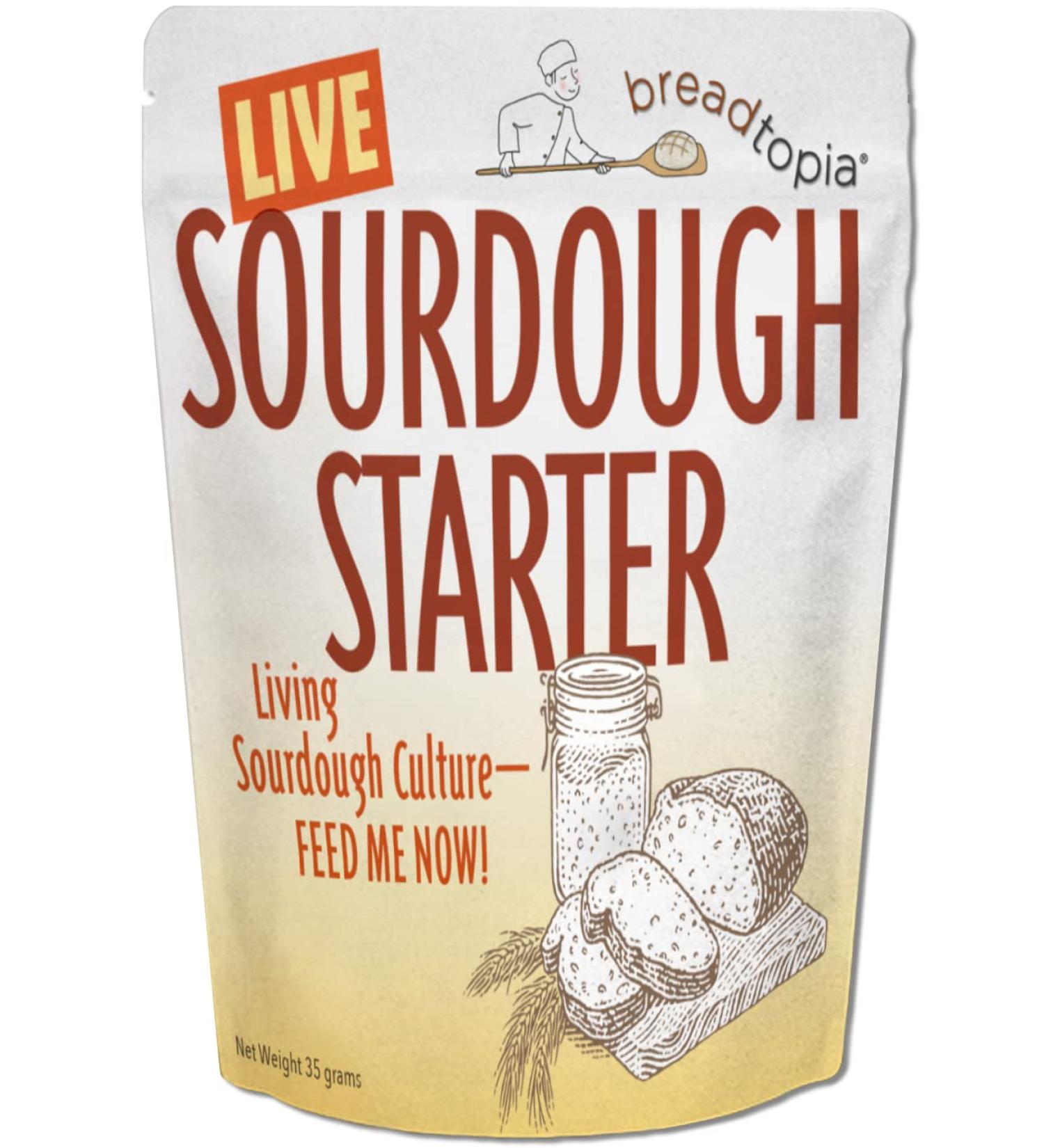 Breadtopia Sourdough Starter Live | Non-GMO  Heirloom  & Organic | Our Sour Dough Starter is Active & Ready to Go | Sourdough Starters for Home Made Bread Sourdough | Easy to Use Bread Starter Culture - Buy Online on GoSupps.com
