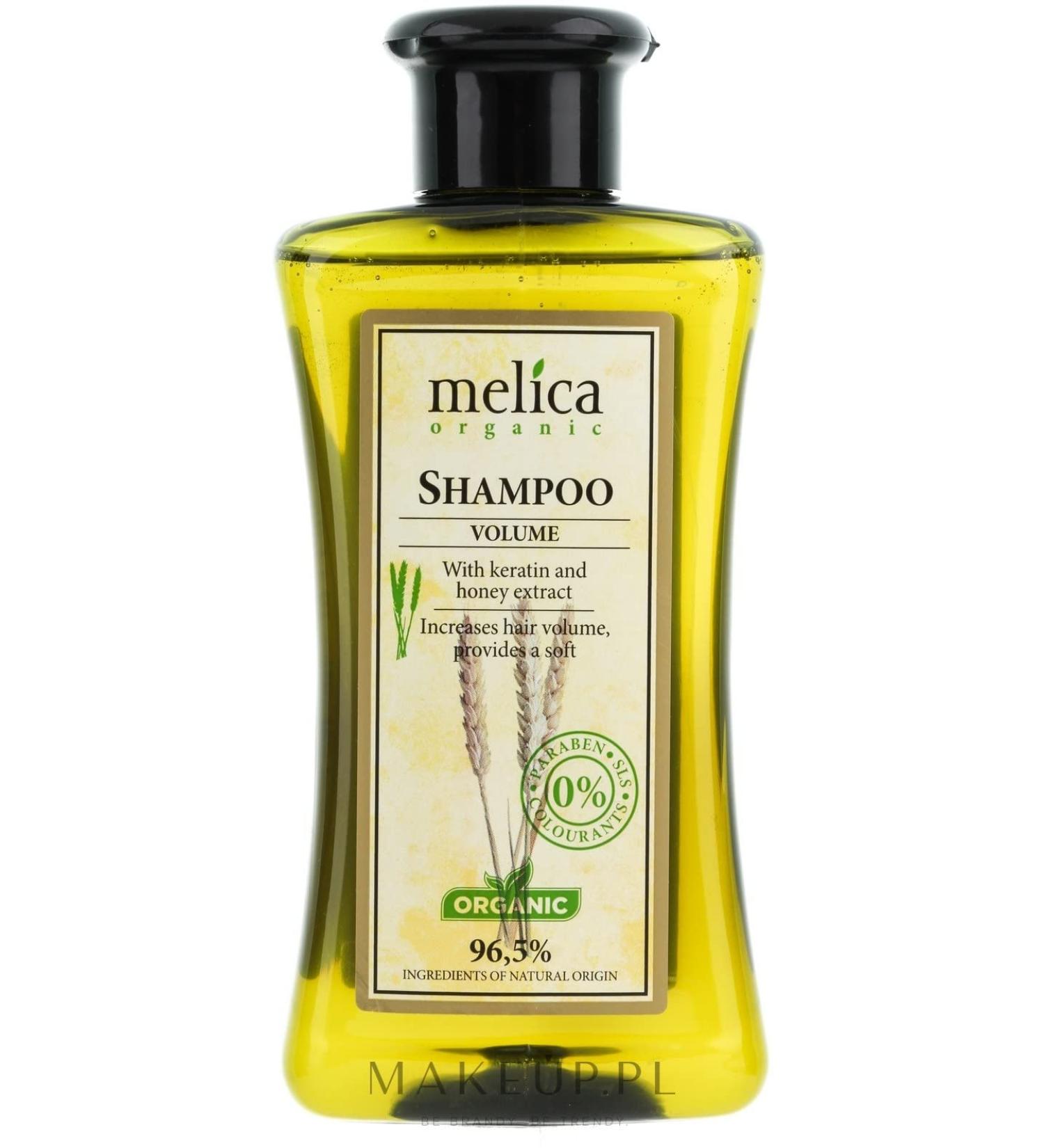 MELICA ORGANIC Organic VOLUME SHAMPOO 965 Natural BIO VOLUME Fortifying SHAMPOO with KERATIN and HONEY Extract Without Parabens SLS 300ml