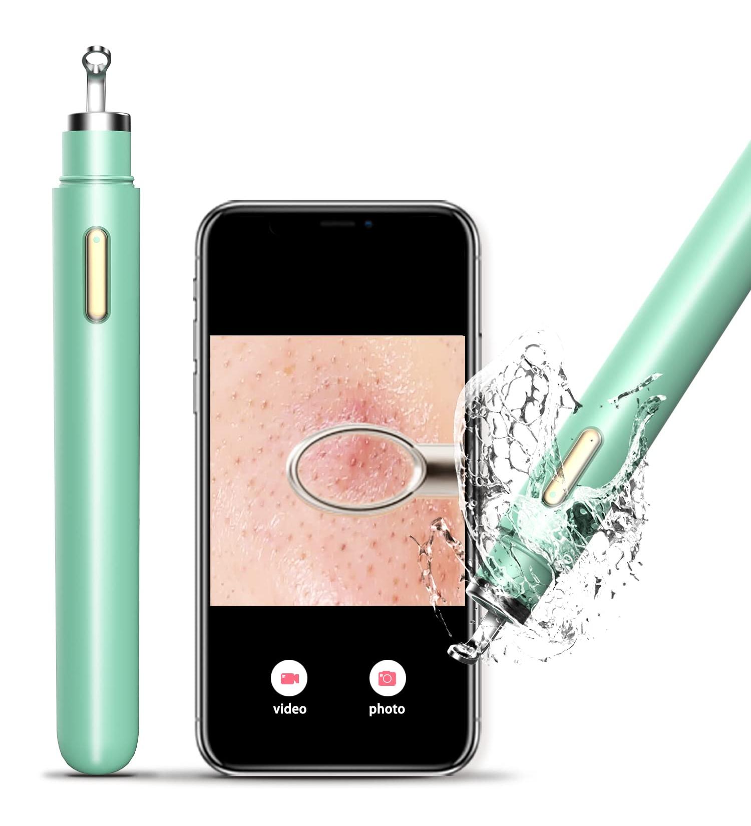 Womfenn Blackhead Remover 2022 - Advanced Pimple Popper with Camera | Acne Comedone Extractor Kit for Skin Care | Pore Clean Tool | 20X Zoom Aquamarine 01 - Buy Online on GoSupps.com
