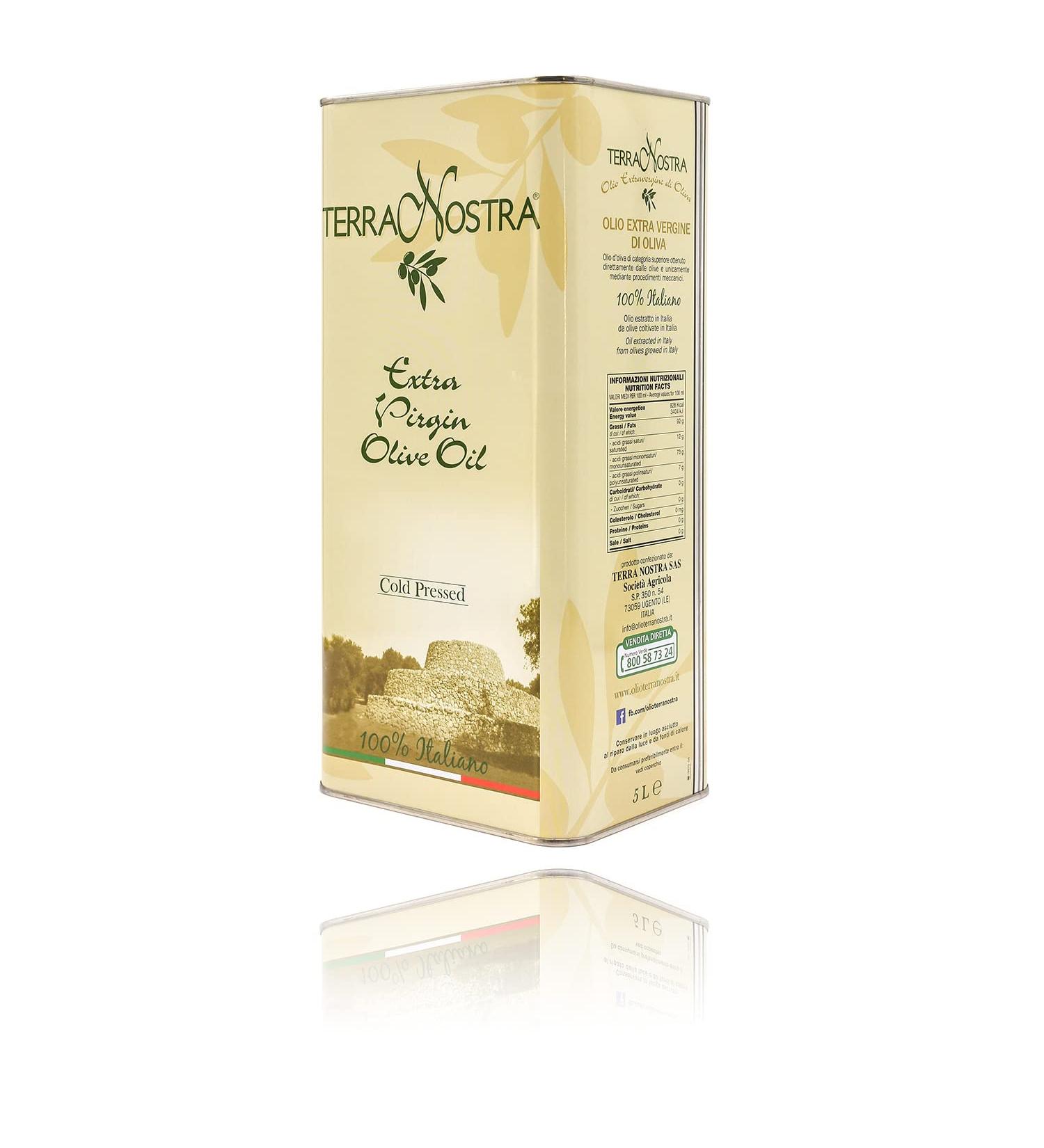  TerraNostra Extra virgin olive oil in a 5L can Cold extracted 100% Italian (intense/fruity) - Buy Online on GoSupps.com