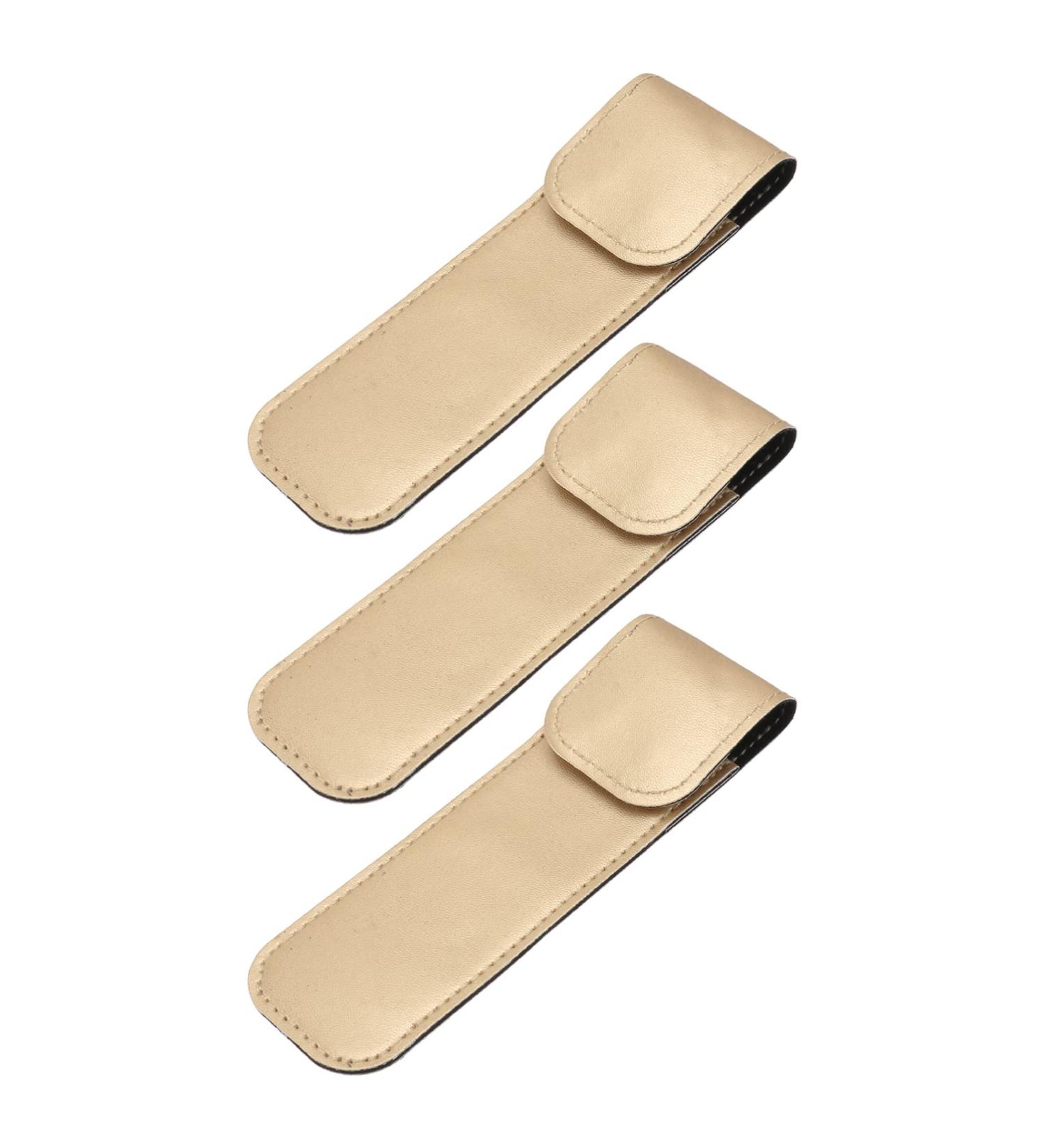 Beatifufu Compact Travel Tweezers Set - 3-Part Mini Steel with Cover & PU Leather Case - Rustproof Gold Eyebrow & Eyelash Grooming Tool - Buy Online on GoSupps.com