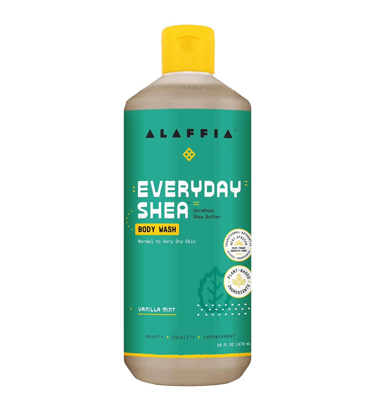 Alaffia EveryDay Shea Body Wash - Moisturizing & Cleansing with Shea Butter, Neem & Coconut Oil - Fair Trade Vanilla Mint - 16 Fl Oz - Buy Online on GoSupps.com