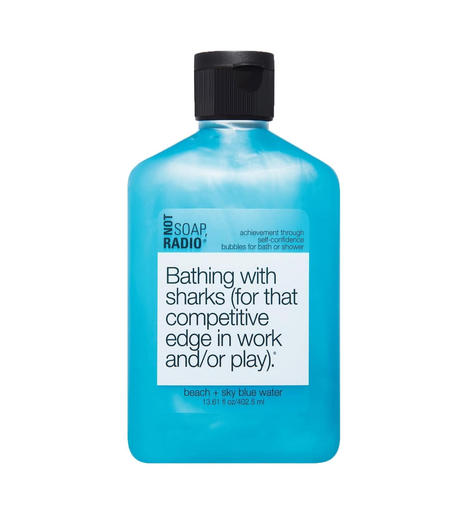 Not Soap Radio Bathing with sharks | Beach and sky blue water with Royal Jelly extract Moisturizing Body Wash for Women and Men | Paraben and Sulfate Free - Buy Online on GoSupps.com