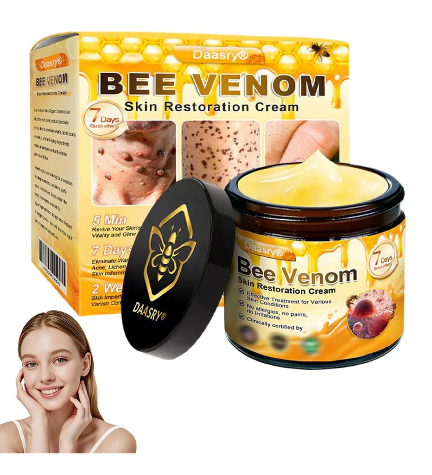 Bee Venom Skin Treatment Cream Advanced Firming & Wrinkle-Reducing cream Bee Venom Skin Restoration Cream Natural Serum Suitable for All Skin Types (1 Pack) - Buy Online on GoSupps.com