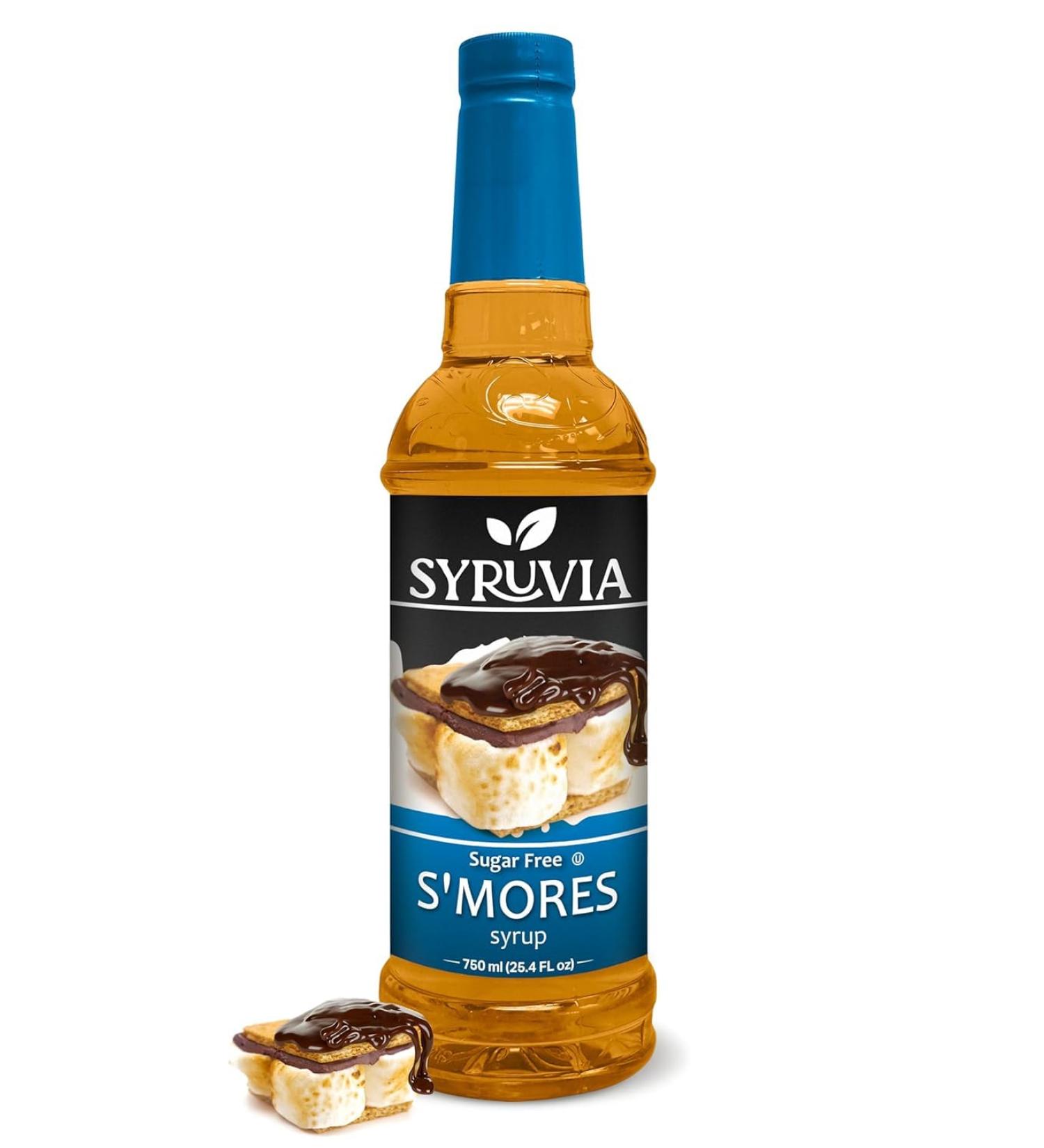 Syruvia Sugar-Free S'Mores Coffee Syrup - 25.4 fl oz Premium Coffee Flavoring Syrup - 0 Calorie- Kosher Coffee Syrups Gluten Free Perfect for Drinks Soda Shakes Desserts and More. - Buy Online on GoSupps.com