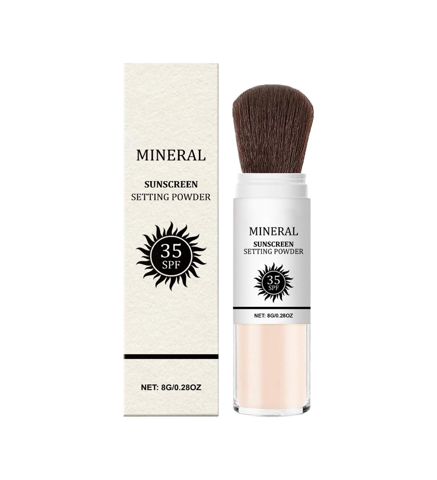  G n rique Sunscreen Setting Powder 8g Mineral Brush Face Powder Natural Makeup Finish Long-Lasting Oil Control Breathable Sunblock Women Beach Travel Use - Buy Online on GoSupps.com