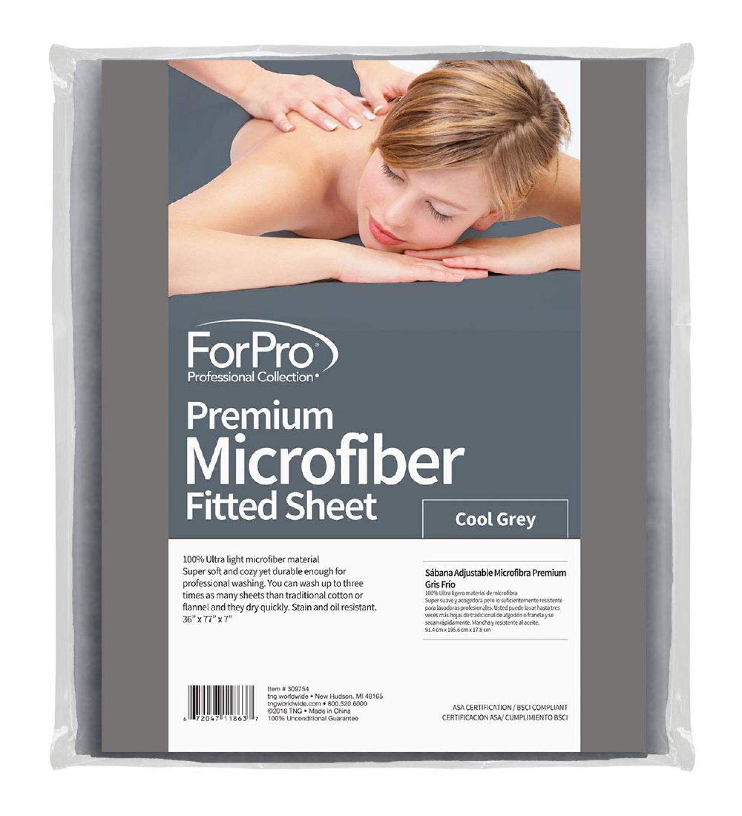 ForPro Premium Microfiber Massage Fitted Sheet - Cool Grey - 36x77x7 Inch - Stain and Wrinkle-Resistant - Pack of 1 - Buy Online on GoSupps.com