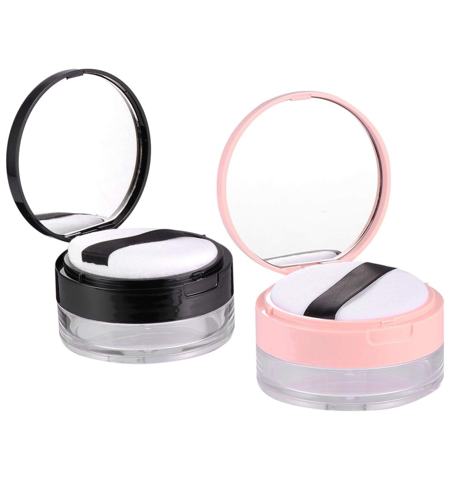 Lurrose 20g Empty Makeup Powder Box Round Cosmetic Powder Containers with Tassel & Mirror (2pcs) - International Shipping Available - Buy Online on GoSupps.com