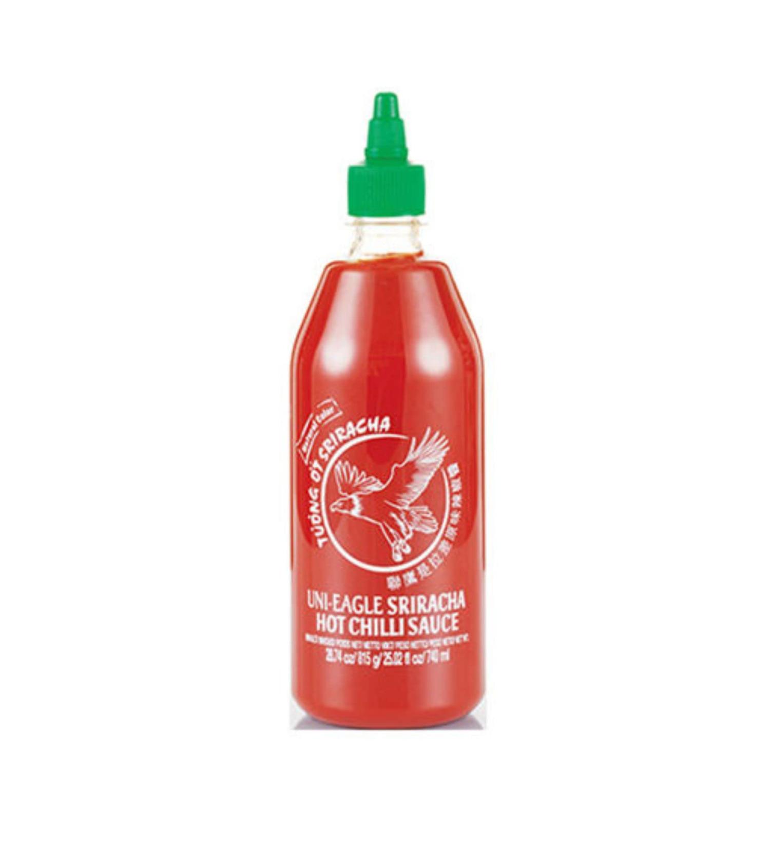 Sriracha Hot Chilli Sauce 740ML used as dipping sauce topping and mixing with other ingredients to make a delicious sauce.