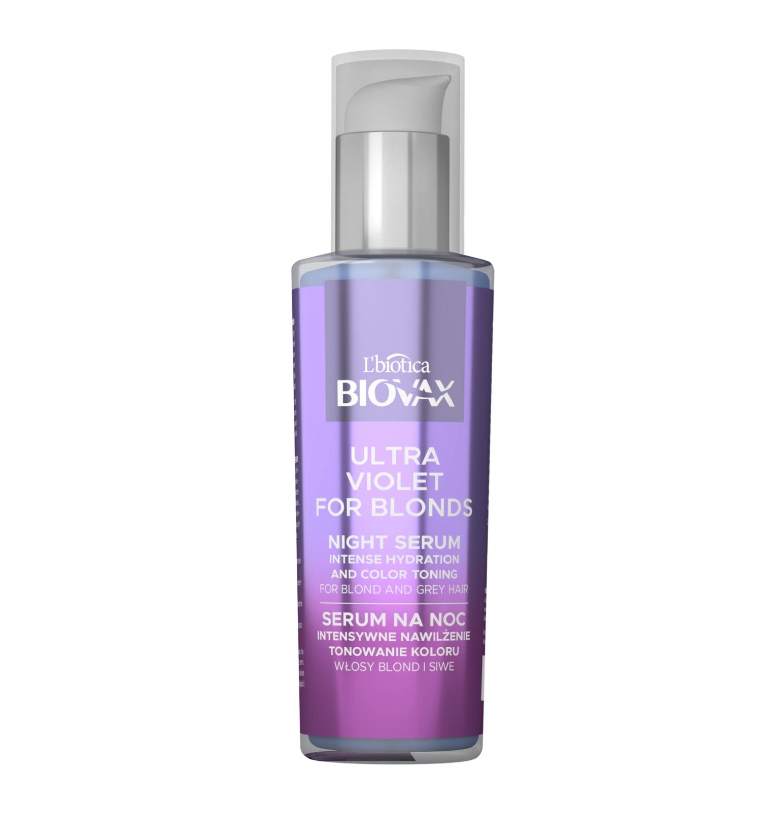 Oceanic SA Biovax Ultra Violet Intensive moisturizing serum for the night of blonde and gray hair 100 ml