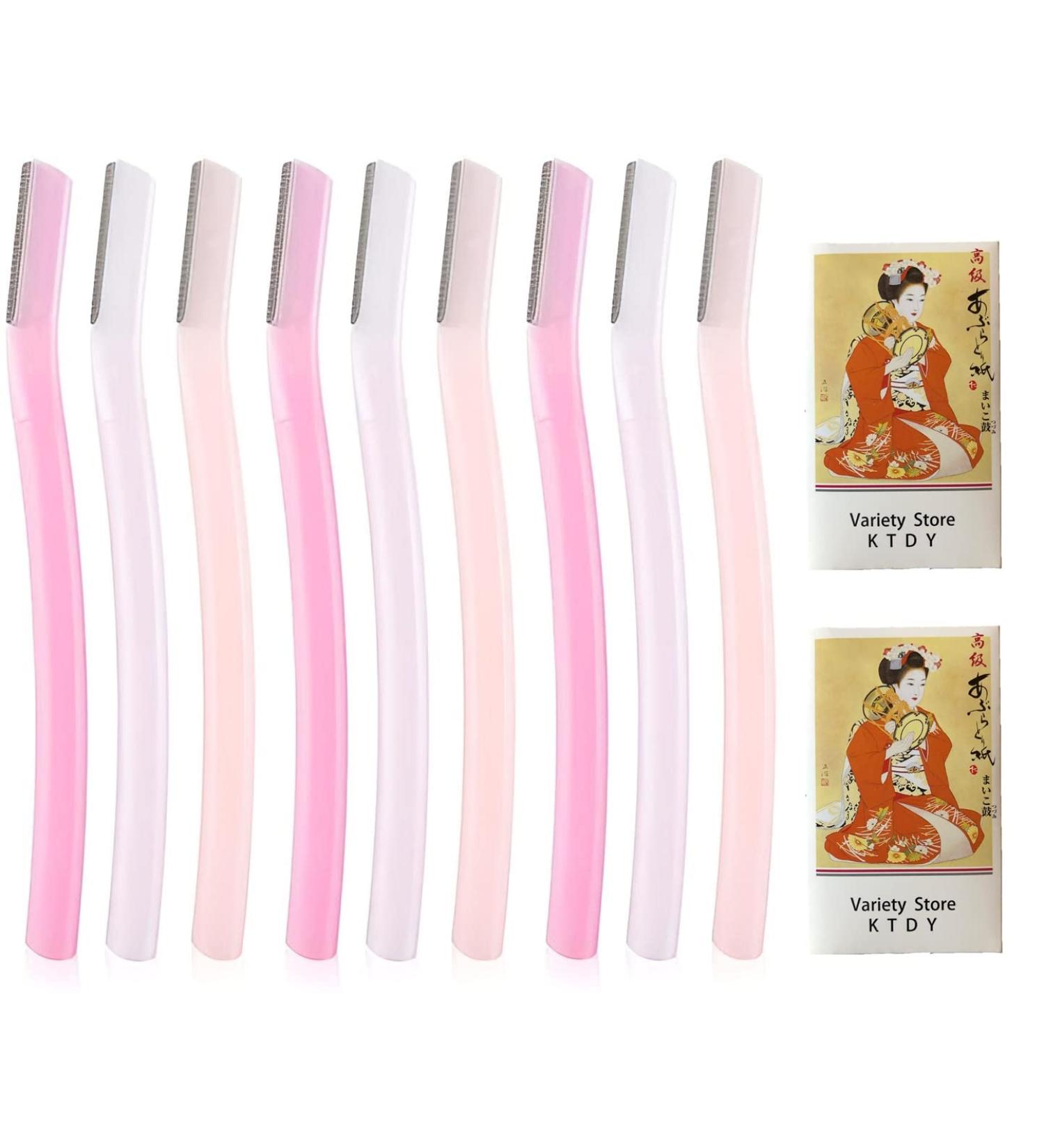 Facial Razor Large for Women - Pack of 9 | Includes MAYAX Original Oil Blotting Paper | Japan Import - Buy Online on GoSupps.com