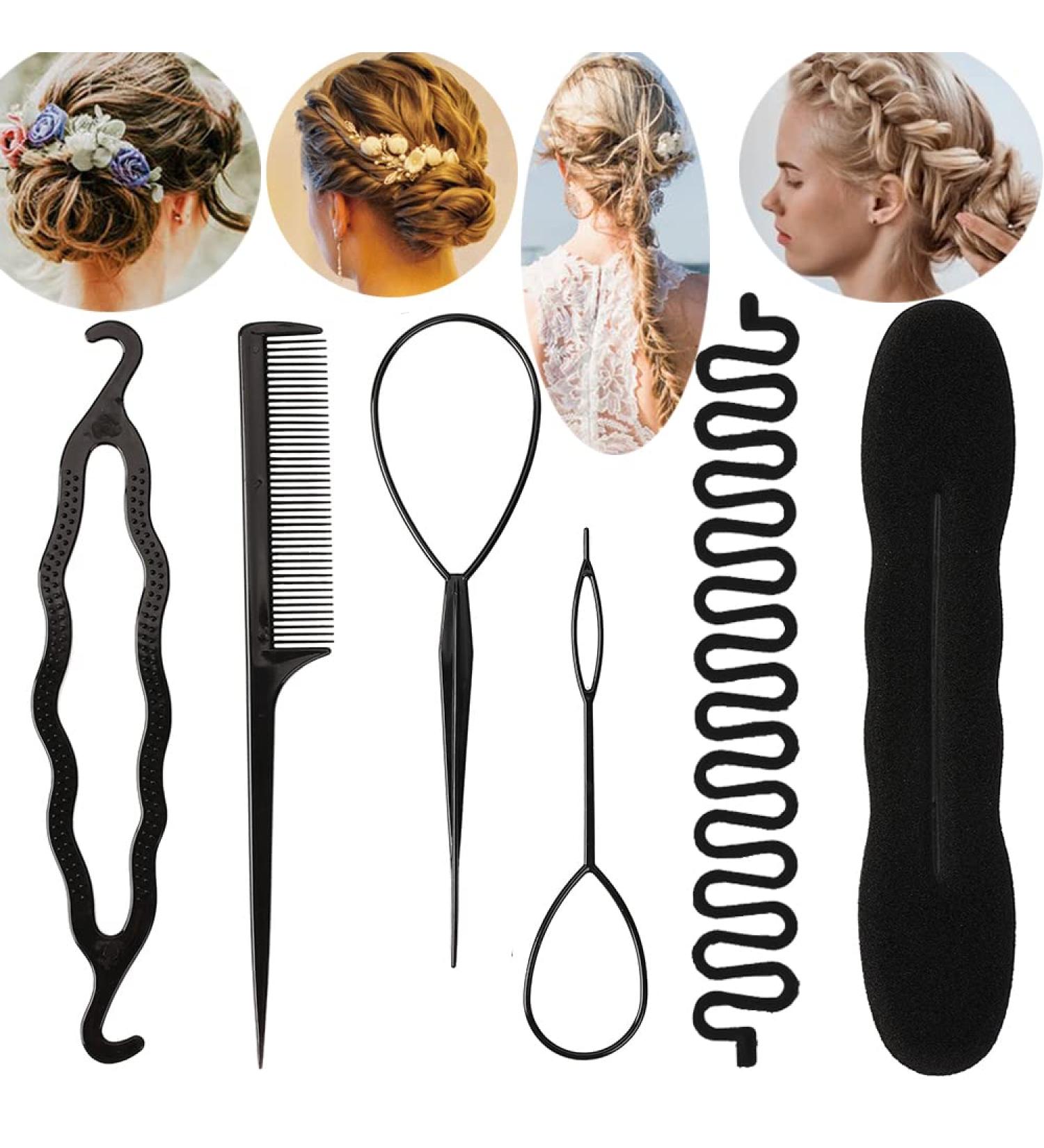 ZZJB Hair French Braid Tool Set - 6 Piece Black Centipede Braid Maker for Women and Girls - Buy Online on GoSupps.com