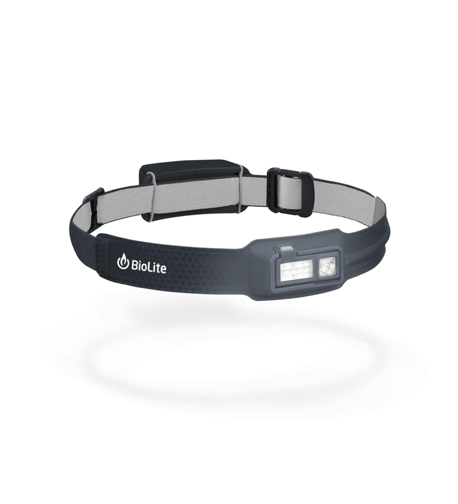 BioLite HeadLamp 330 Lumen Rechargeable Headlight - Midnight Grey | No-Bounce Design - Buy Online on GoSupps.com