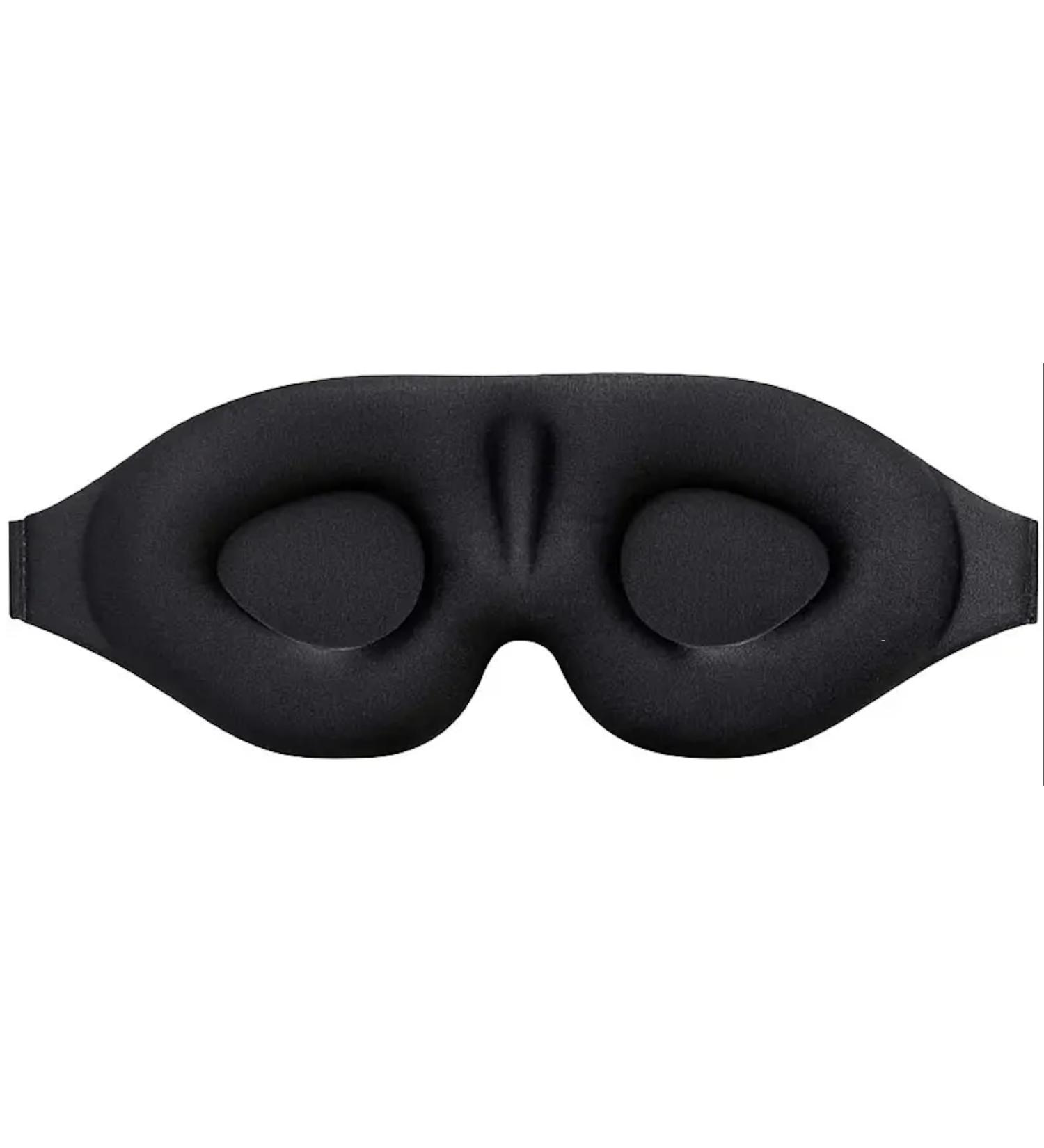 Soft Black Sleep Mask for Men & Women - Light Blocking Eye Cover for Travel & Daily Use - Buy Online on GoSupps.com