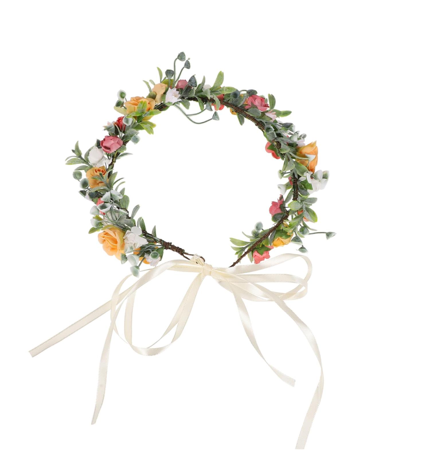 MAGICLULU 1pc Colored Rose Wreath Bridal Floral Garland Bridal Garland) No Lens Glasses Garland Headband Copper Star of David Flower Headband Flower Headdress Cloth Bride Wedding - Buy Online on GoSupps.com