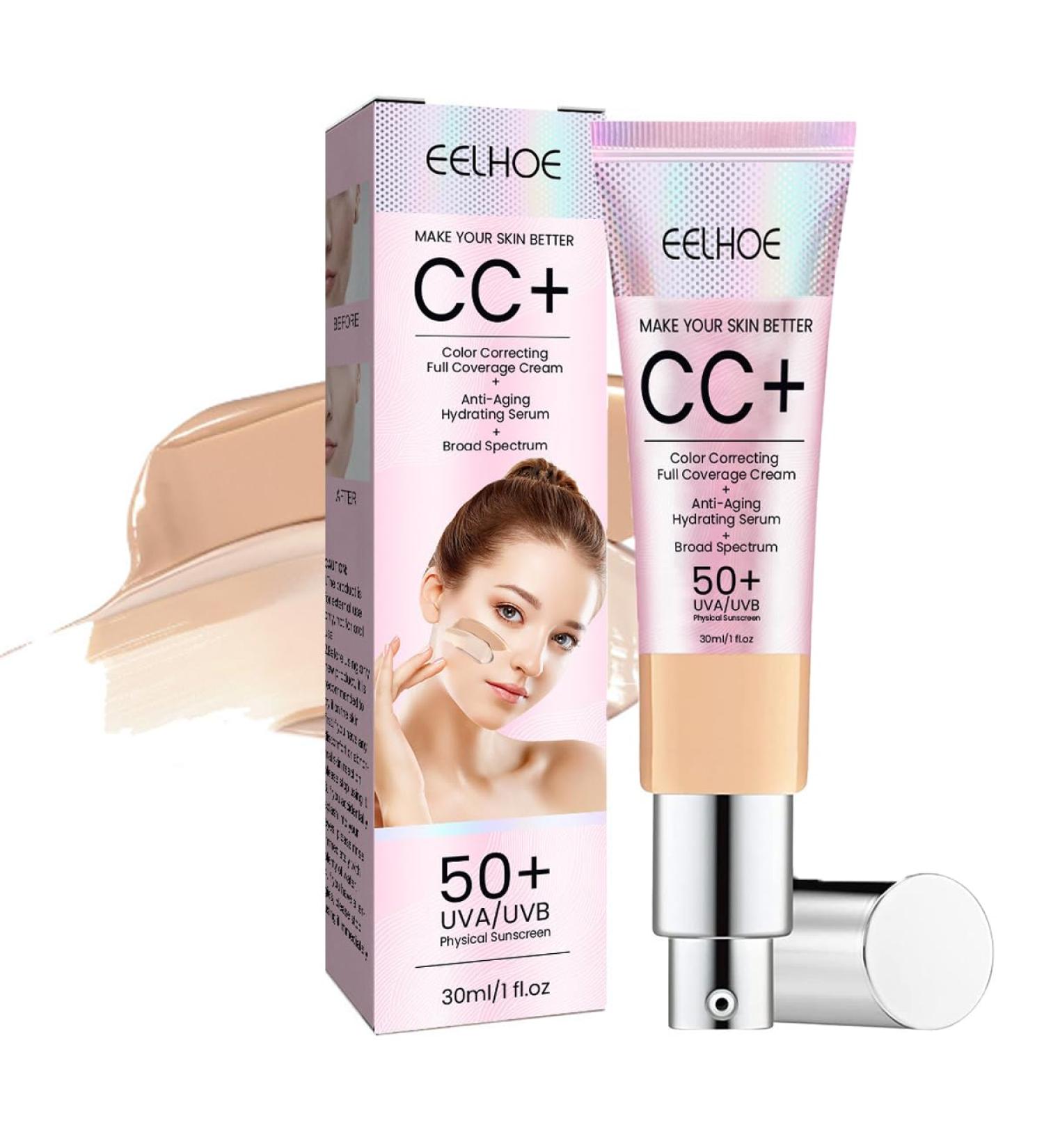 Buy Color Correcting CC Cream SPF 50+ | Centella Asiatica Red Correct - Illuminating Facial Concealer (Nude) | Hydrates & Soothes - Buy Online on GoSupps.com