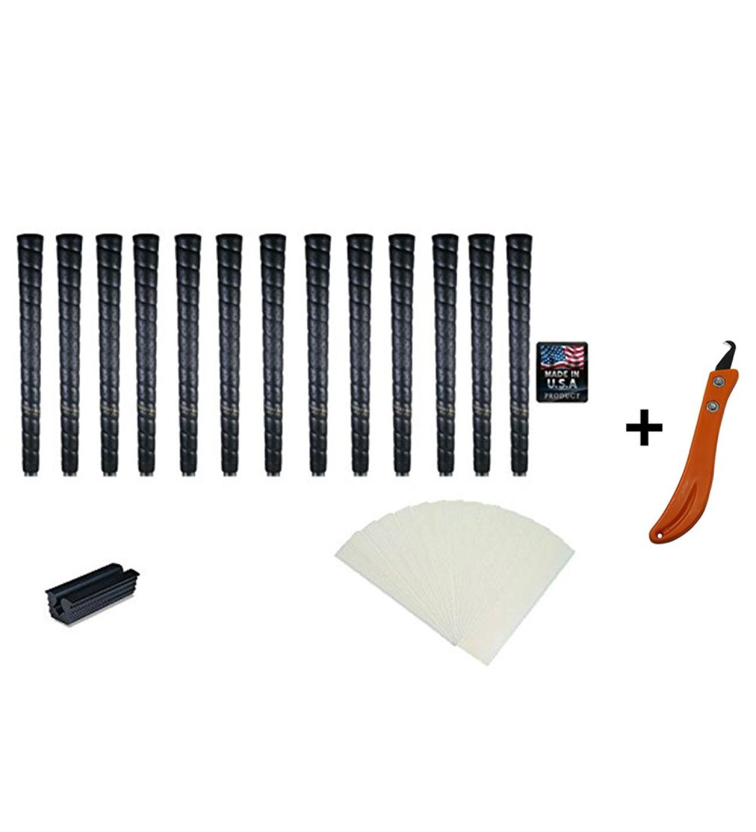 Tacki-Mac Midsize Pro Wrap Grip Kit with Utility Hook Blade - 13 Grips, Grip Tape, Vice Clamp, Removal Blade, Instructions - Buy Online on GoSupps.com