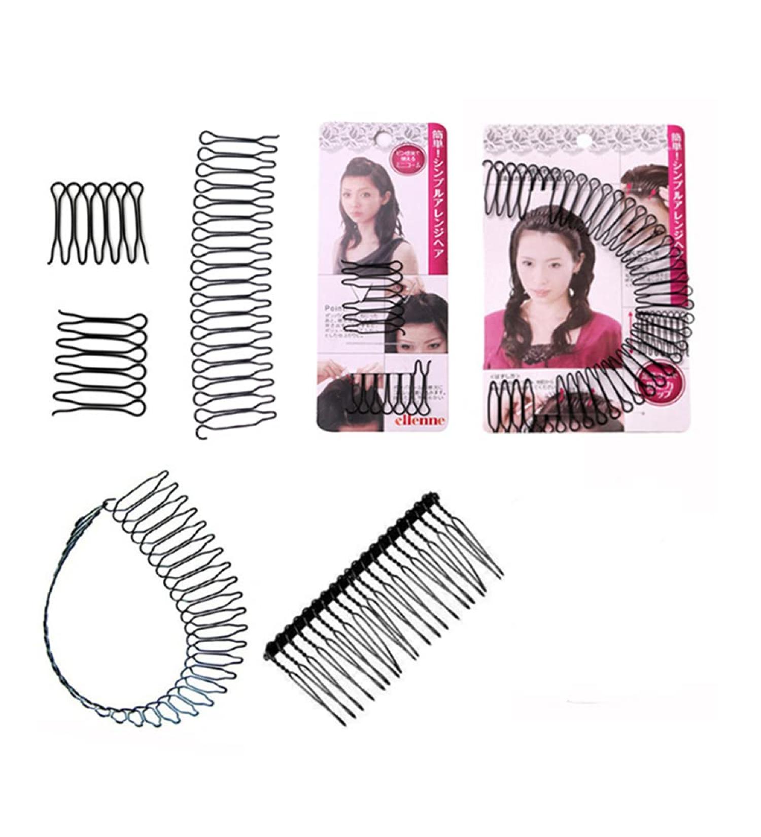 10 Pieces U Shape Hair Finishing Fixer Bobby Pins Mini Bangs Holder Roll Curve Clip Pin Invisible Bang Fringe Hair Comb Clips Insert Comb Hair Comb Styling Tool for Women Girls - Buy Online on GoSupps.com