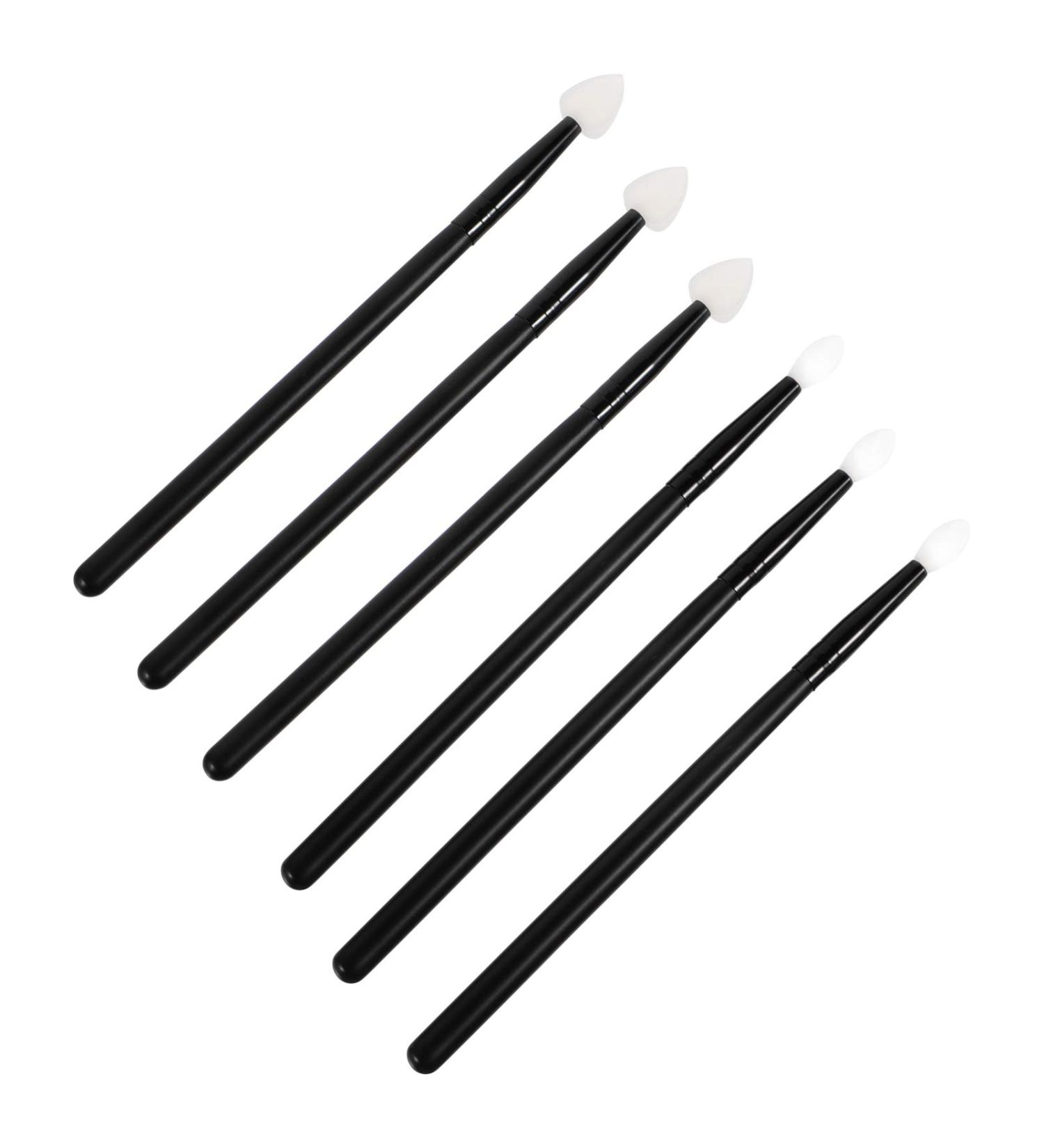 Minkissy 6pcs Eyeshadow Lip Brush Portable Silicone Makeup Brush Set Lipstick Applicator Brushes Gloss Wands Cosmetic Tool for Lip Balm Oil Cream - Buy Online on GoSupps.com