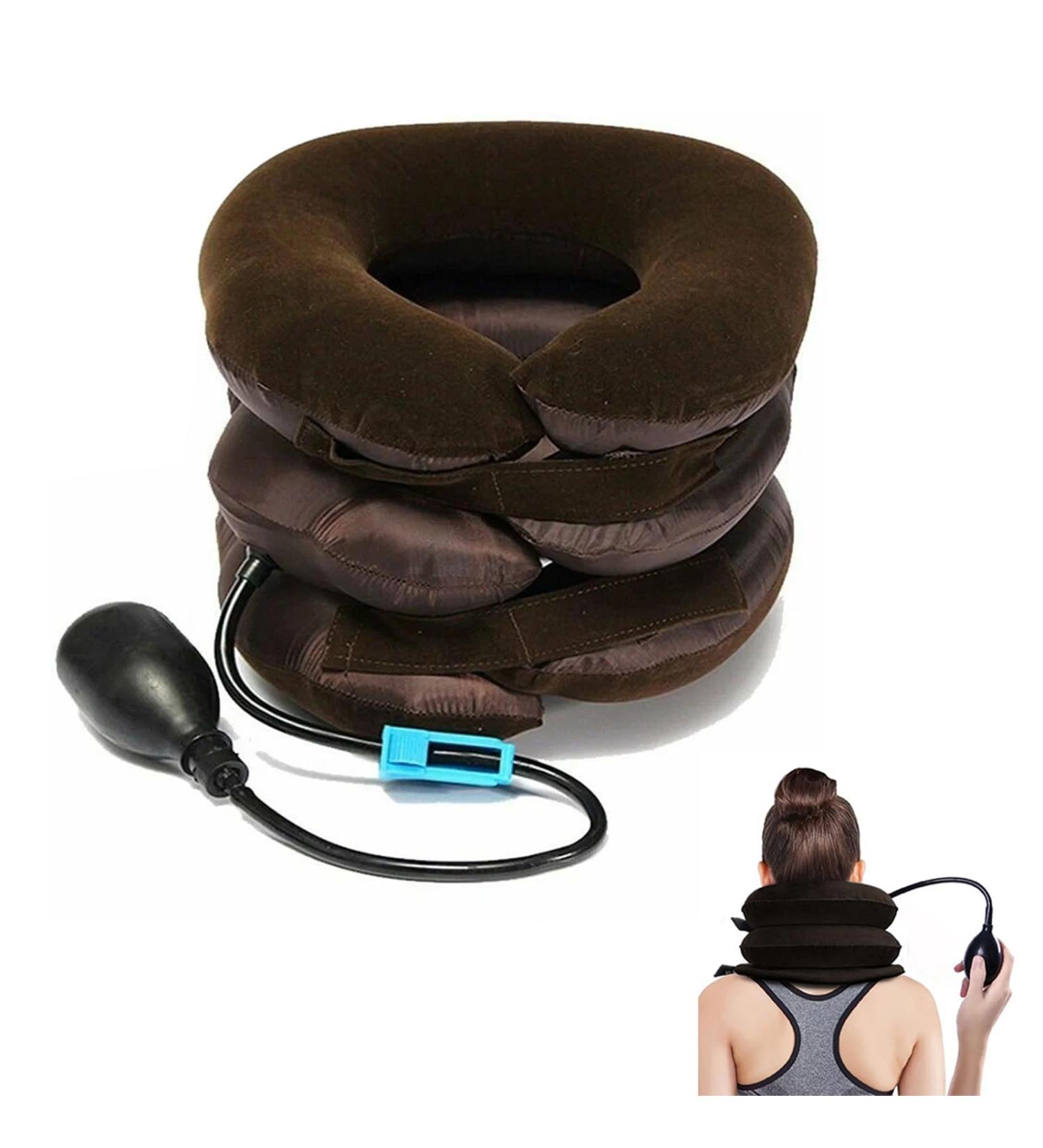 Cervical Neck Traction Device - Adjustable Inflatable Neck Support & Massager for Pain Relief | International Shipping Available - Buy Online on GoSupps.com