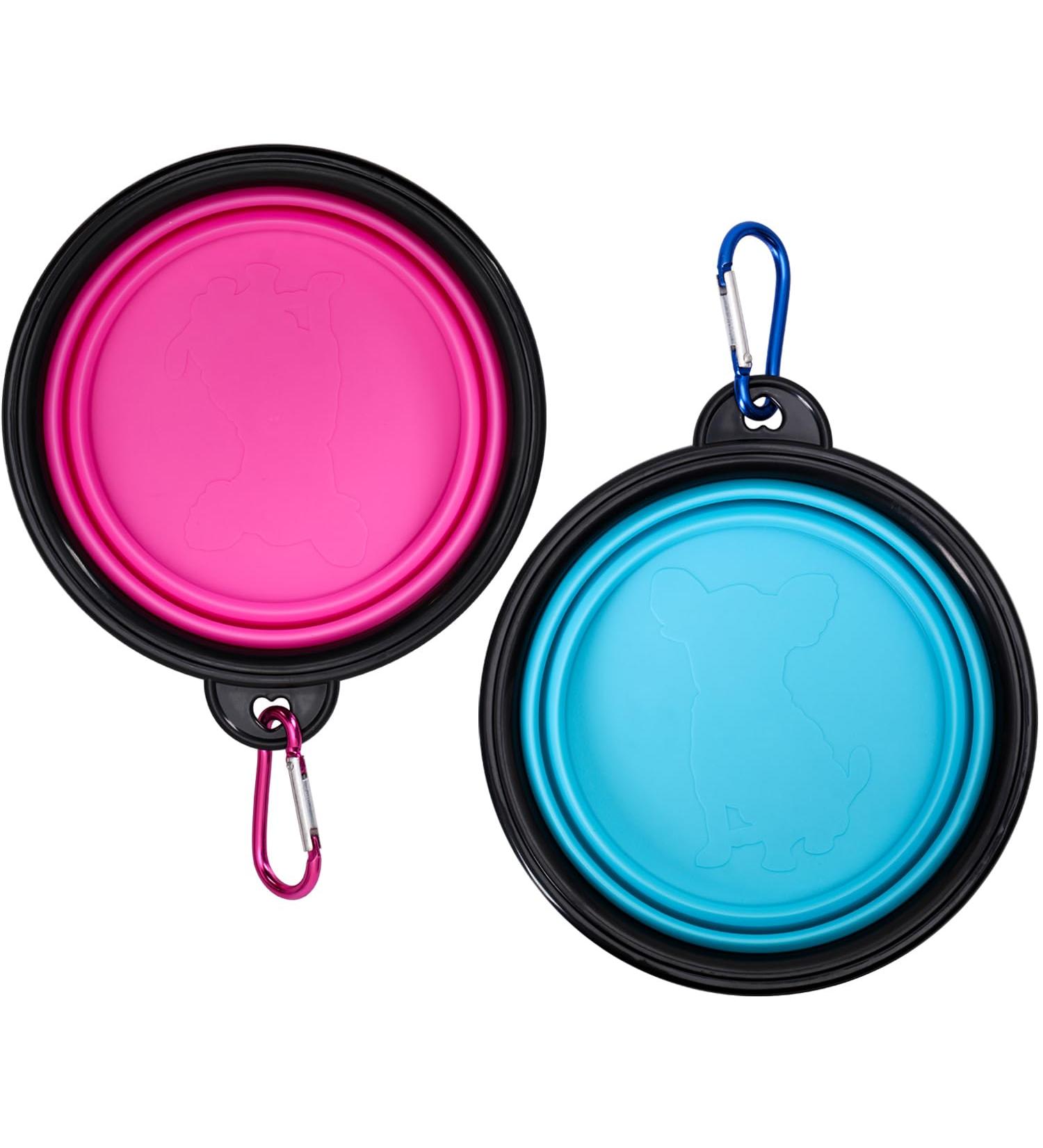 Foldable Dog Bowl Set - Portable 2-Piece Water & Food Bowls for Travel | Ideal for Cats & Dogs (350ml) - Buy Online on GoSupps.com