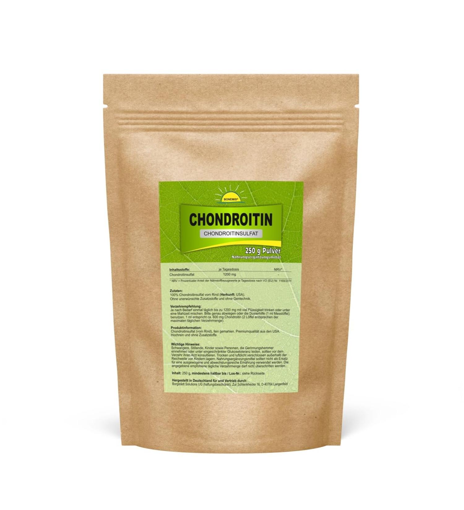 Chondroitin (Chondroitin sulfate from beef) premium quality from the USA 250 g in a bag Bonemis