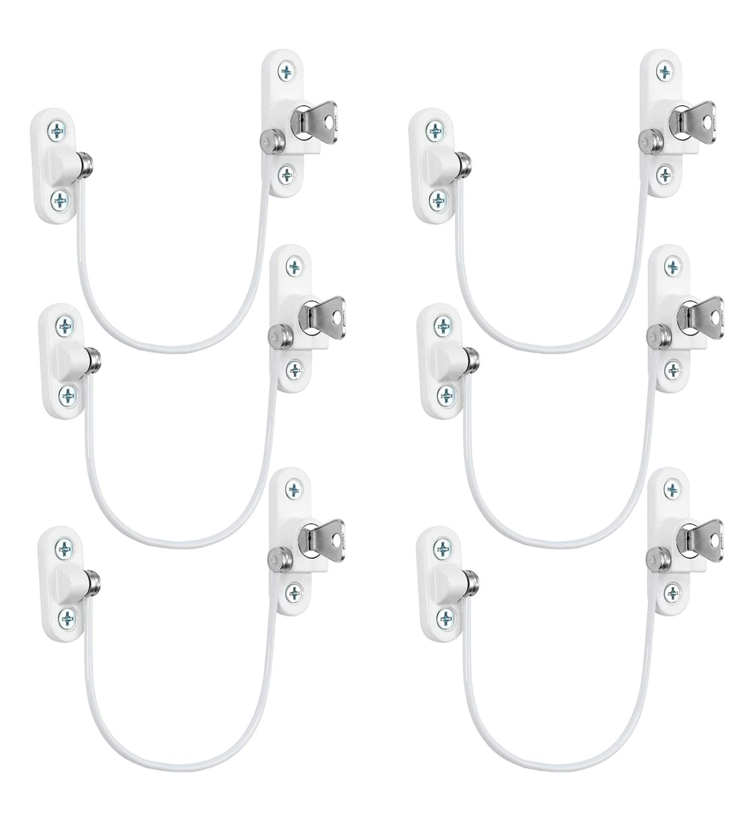6 Pcs Window Restrictor Locks for Kids Window Restrictors UPVC Baby Security Window Locks with Screws Keys for Baby Child Children Safety Window Locks Door Locks for Home Public School and Commercial 6pcsWhite - Buy Online on GoSupps.com