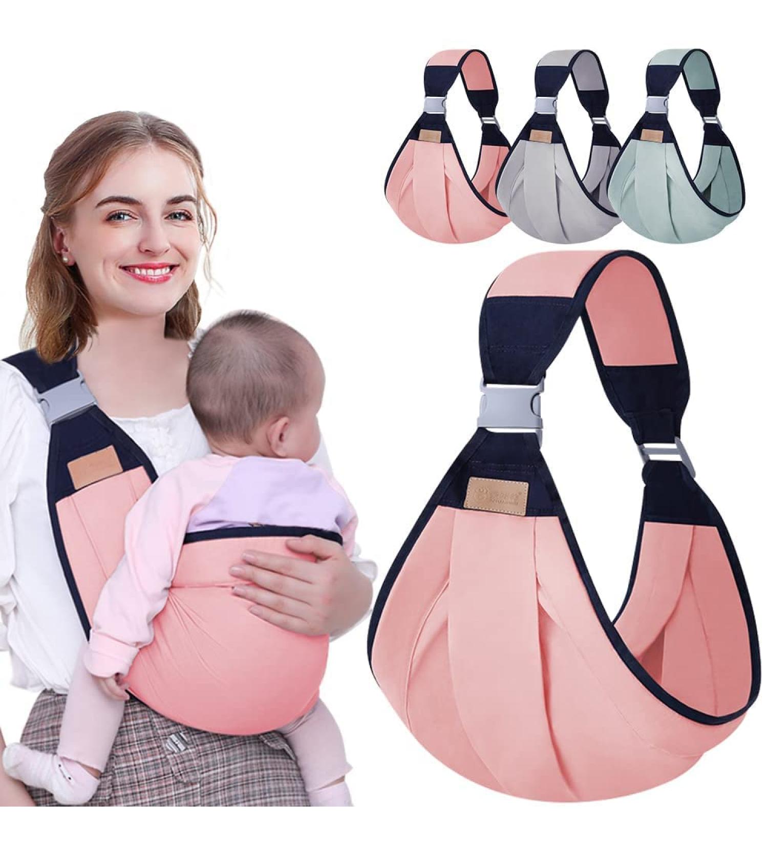 HINATAA Breathable Baby Sling | Adjustable Baby Carrier Wrap | Quick Dry & Thick Shoulder Straps | 0-36 Months (Pink A) - Buy Online on GoSupps.com