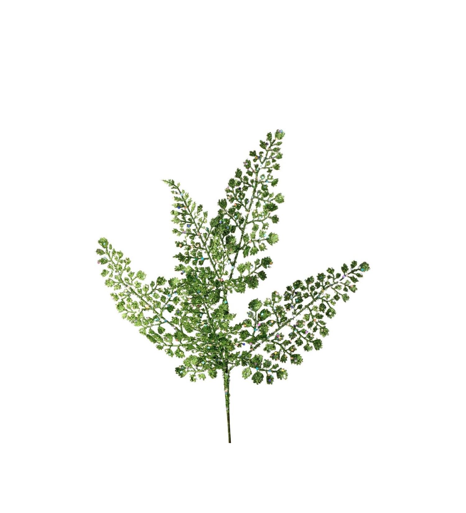 Regency International 18" Glitter Sequin Artificial Maiden Hair Spray in Green Christmas Decorative Spray Holiday Decorating Floral Arrangement