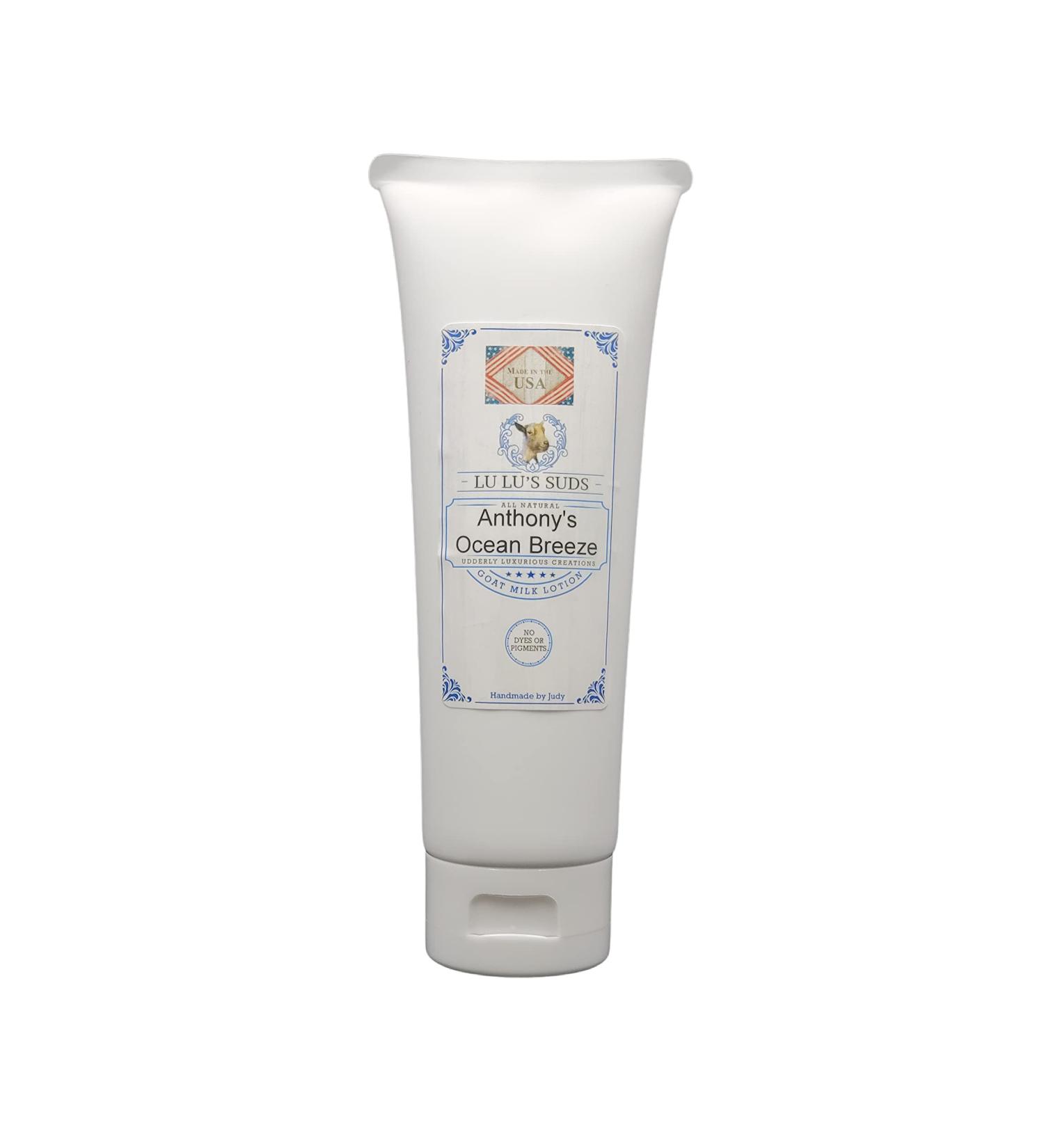 Lu Lu's Suds Handmade All Natural Goat Milk Moisturizing Body Lotion (8 oz Anthonys Ocean Breeze) - Buy Online on GoSupps.com